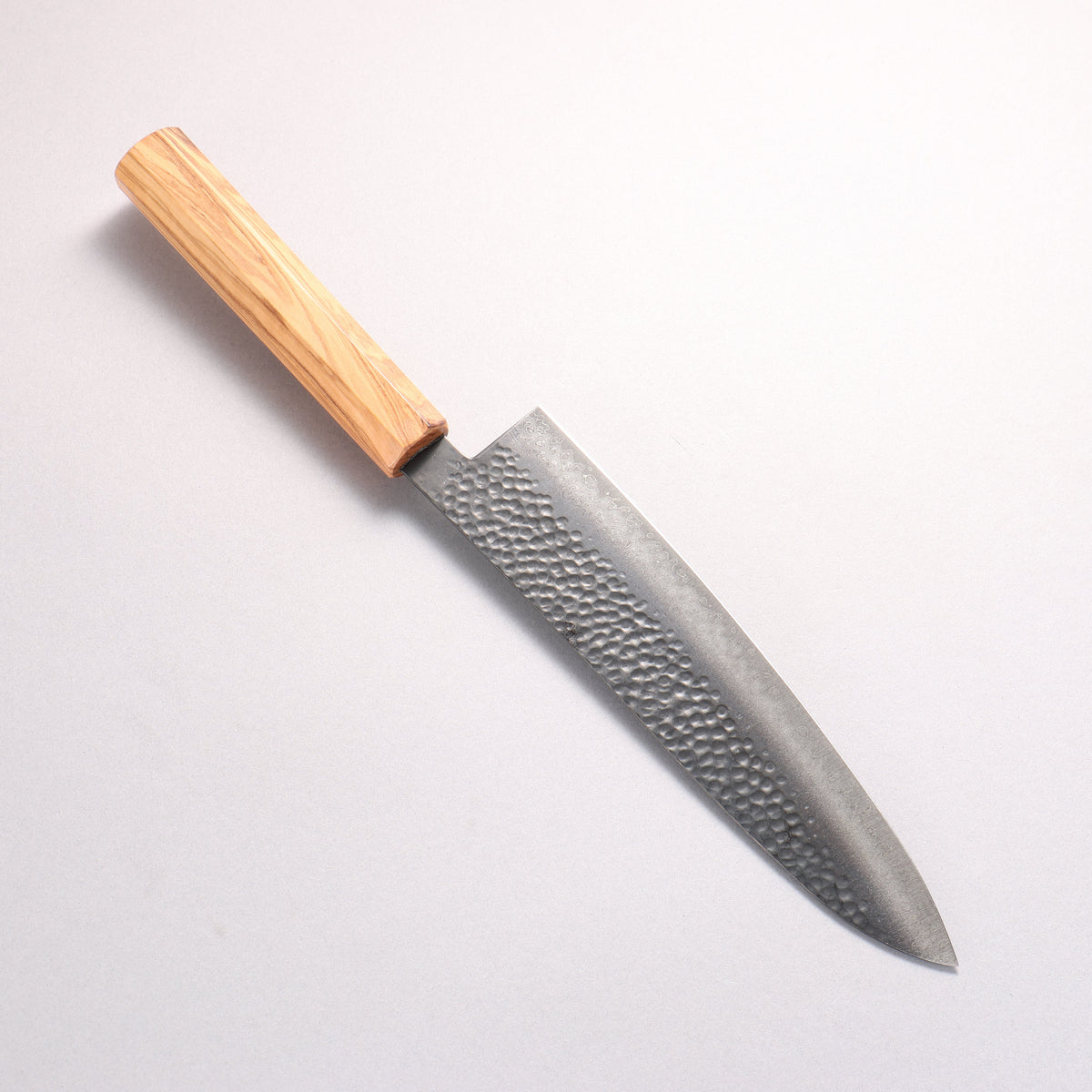 Oul VG10 Hammered Damascus Black dyeing Gyuto 210mm Olive tree Handle