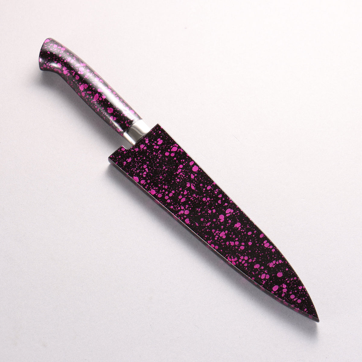 Takeshi Saji SPG STRIX Damascus Petty-Utility 130mm Black and Pink Urethane Coating Handle with Sheath