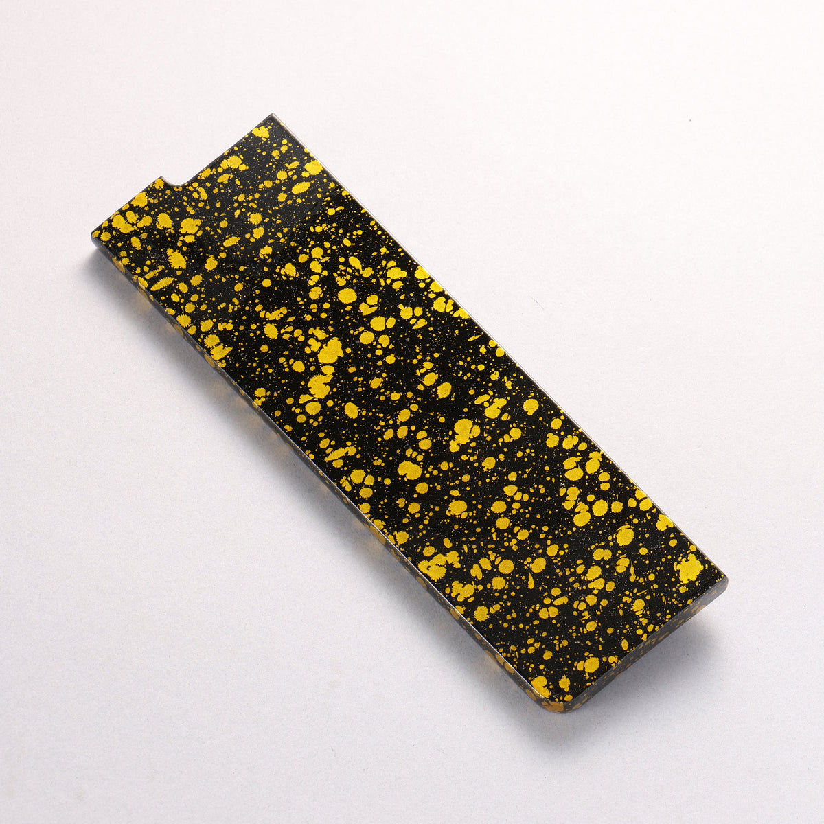 Takeshi Saji SPG STRIX Damascus Nakiri 165mm Black and Yellow Urethane Coating Handle with Sheath