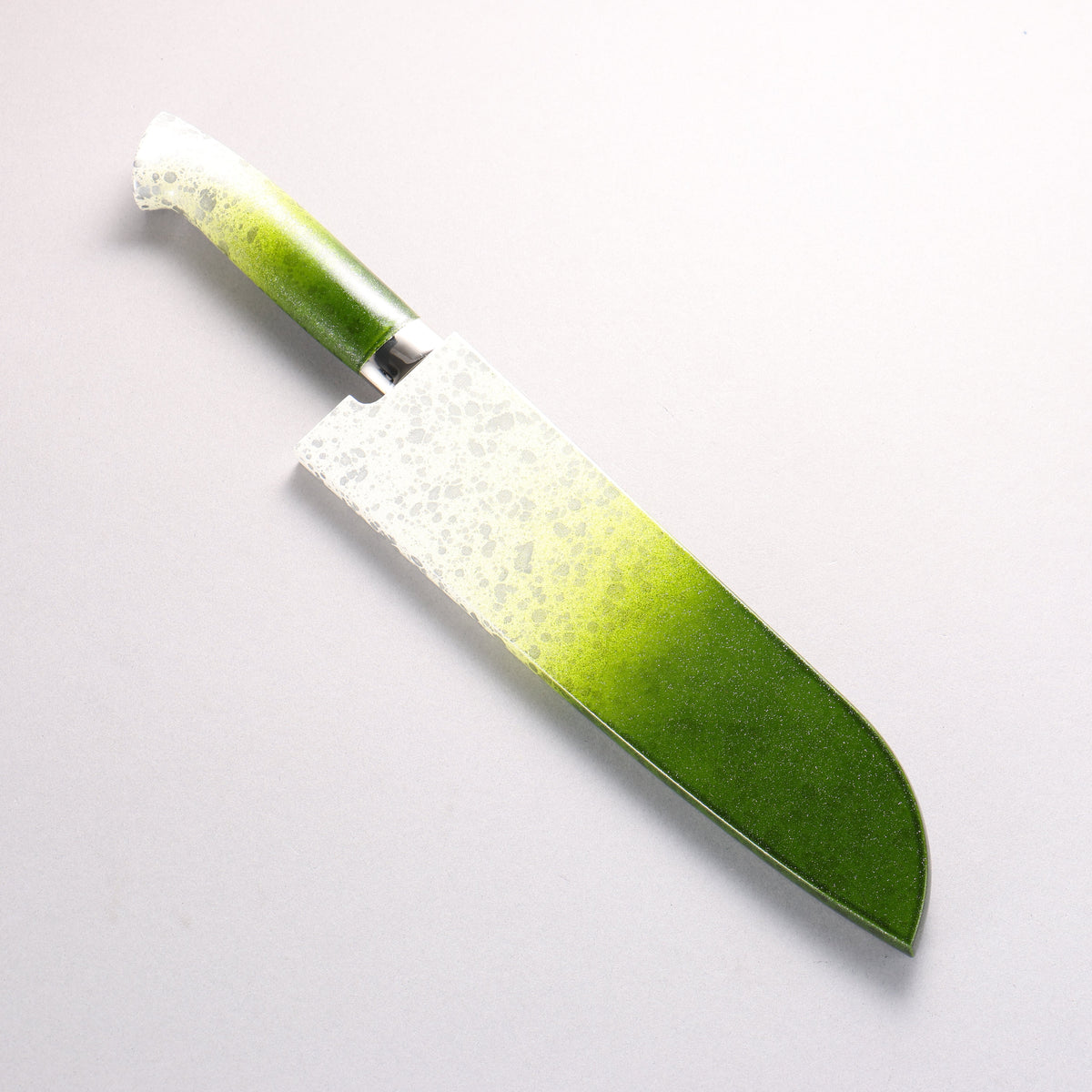 Takeshi Saji SPG STRIX Damascus Santoku 180mm White and Green Urethane Coating Handle with Sheath