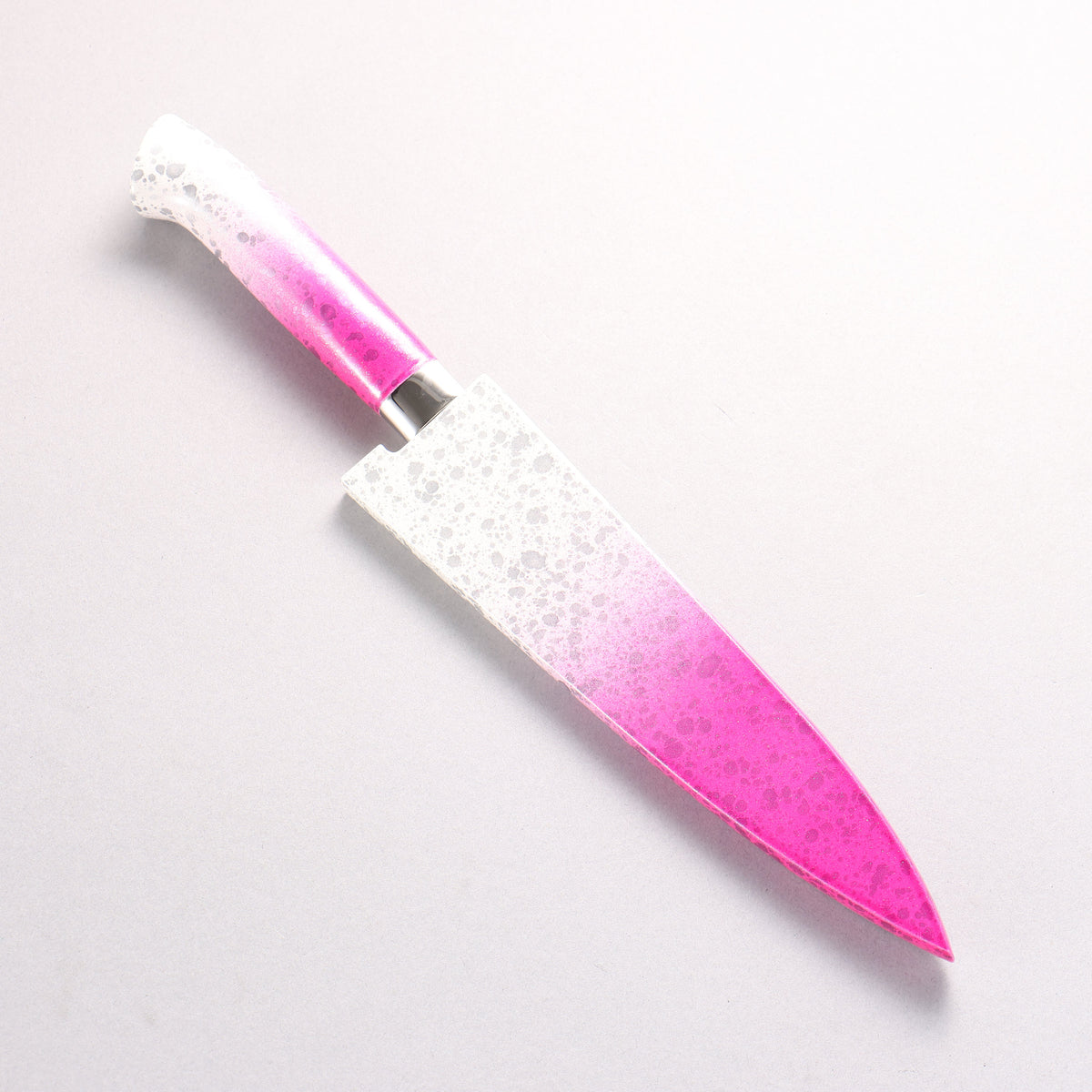 Takeshi Saji SPG STRIX Damascus Petty-Utility 130mm White and Pink Urethane Coating Handle with Sheath
