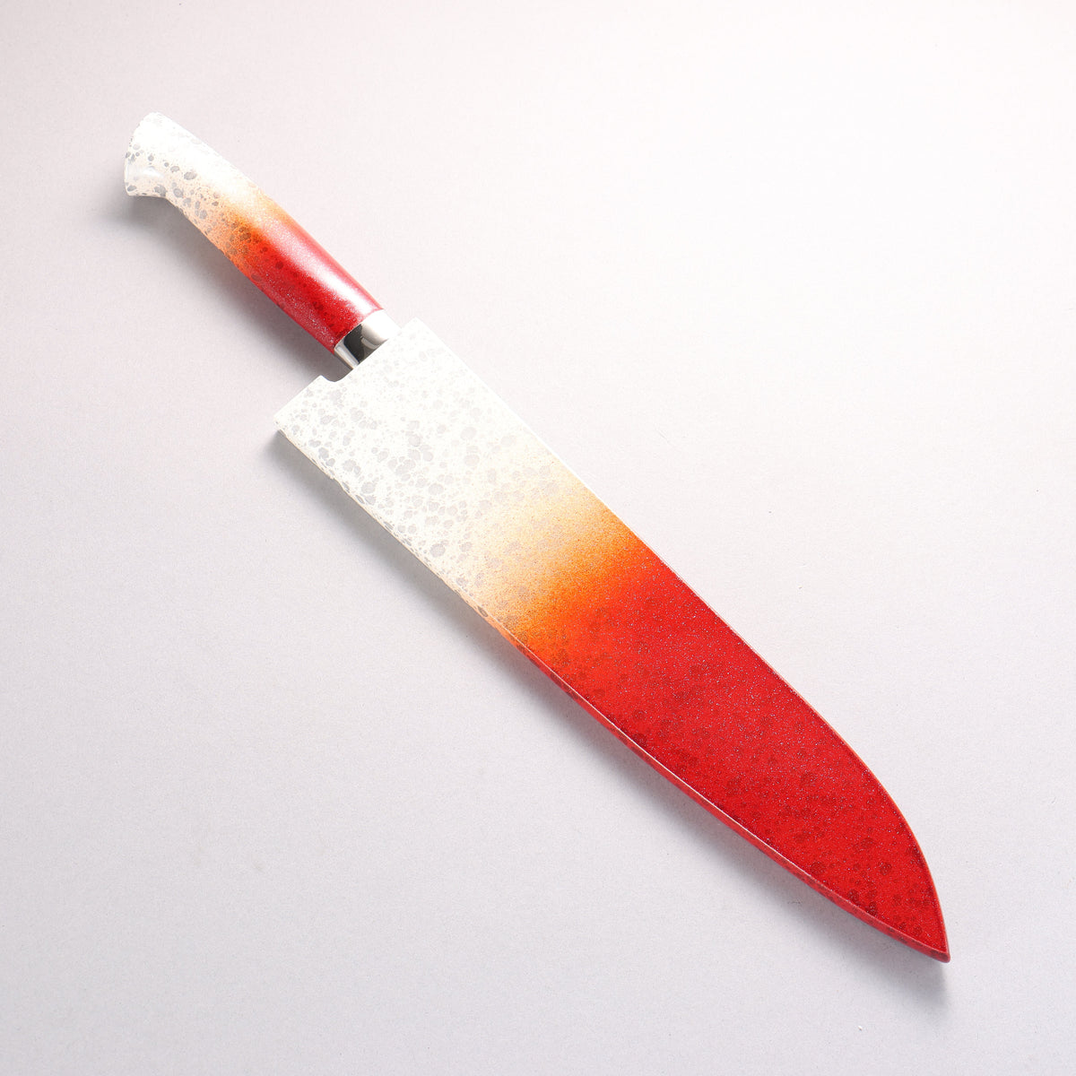 Takeshi Saji SPG STRIX Damascus Gyuto 240mm White and Red Urethane Coating Handle with Sheath