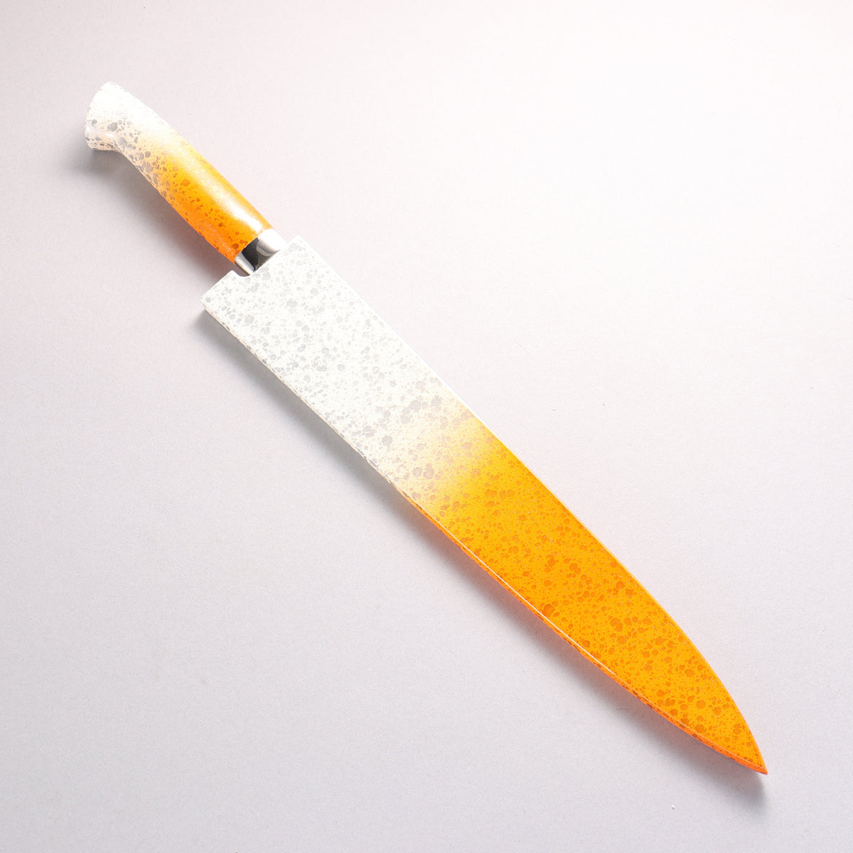 Takeshi Saji SPG STRIX Damascus Sujihiki 270mm White and Orange Urethane Coating Handle with Sheath