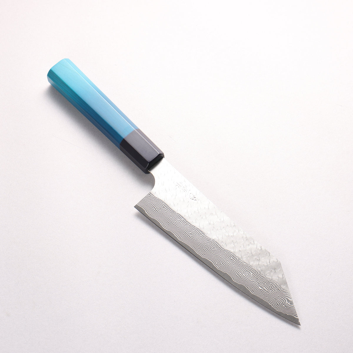 Nigara SPG STRIX Hammered Damascus Bunka 180mm Indigo dyed Handle