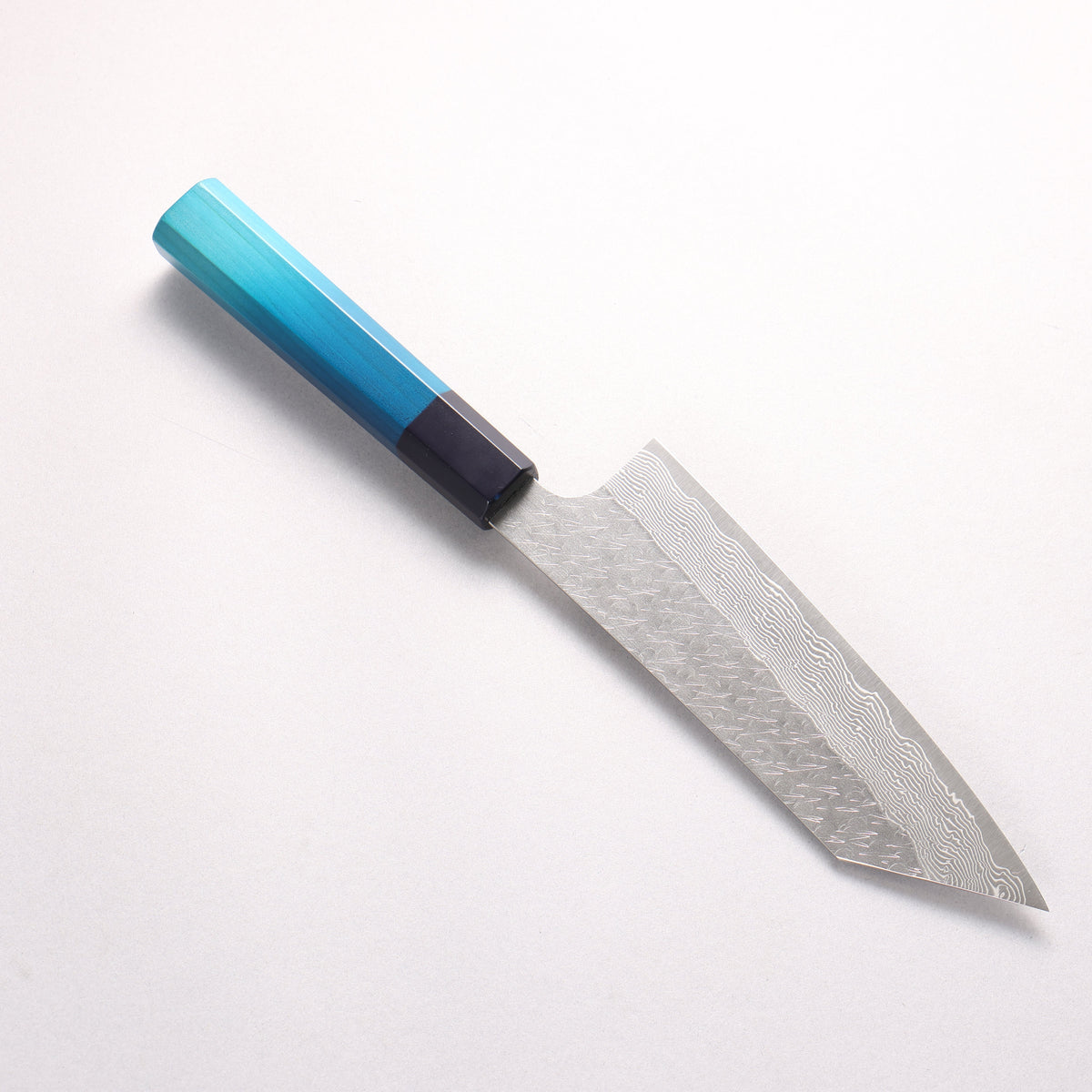 Nigara SPG STRIX Hammered Damascus Bunka 180mm Indigo dyed Handle