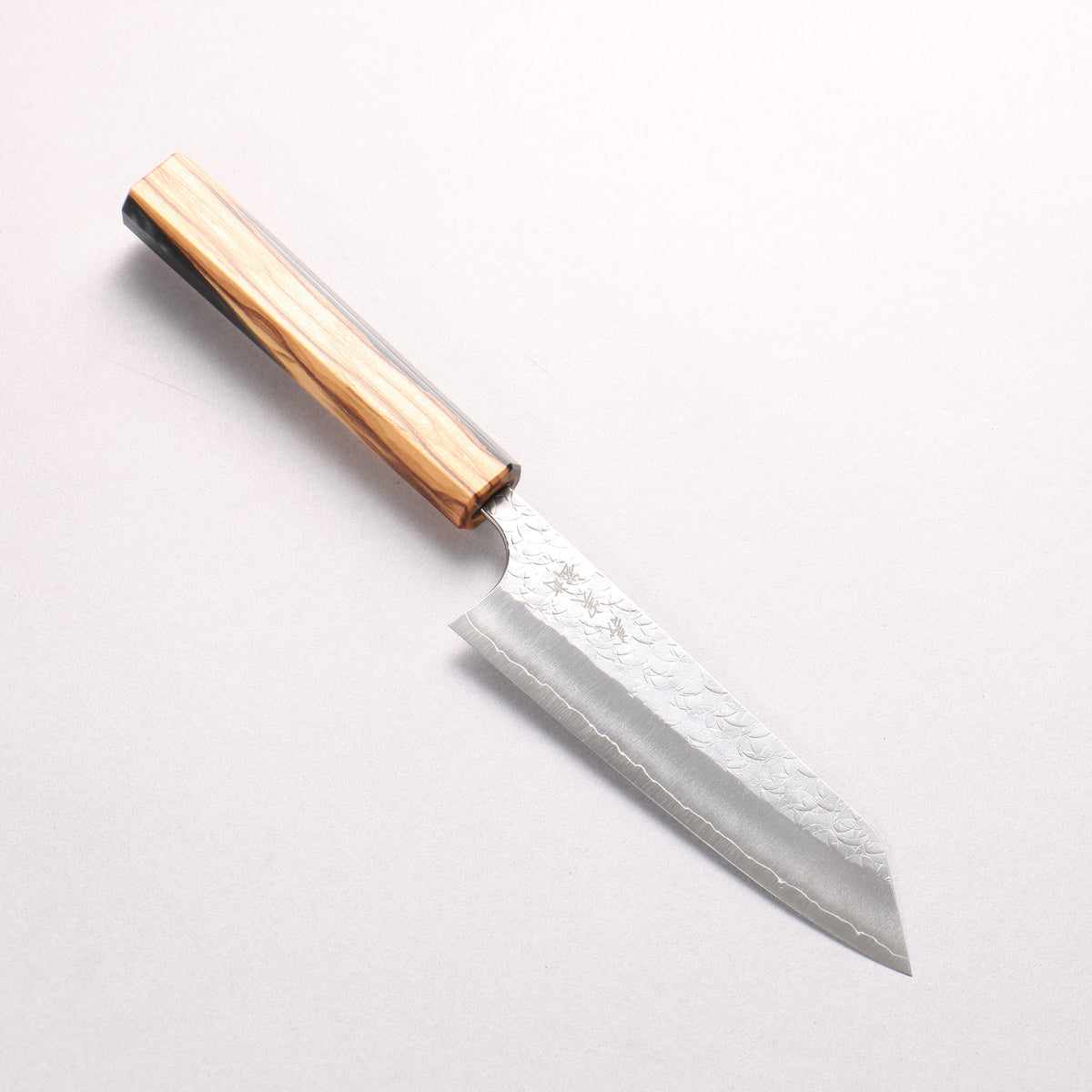 Yoshimi Kato Minamo SG2 Hammered Small Bunka 130mm Olive Tree and Black Resin Handle - Seisuke Knife
