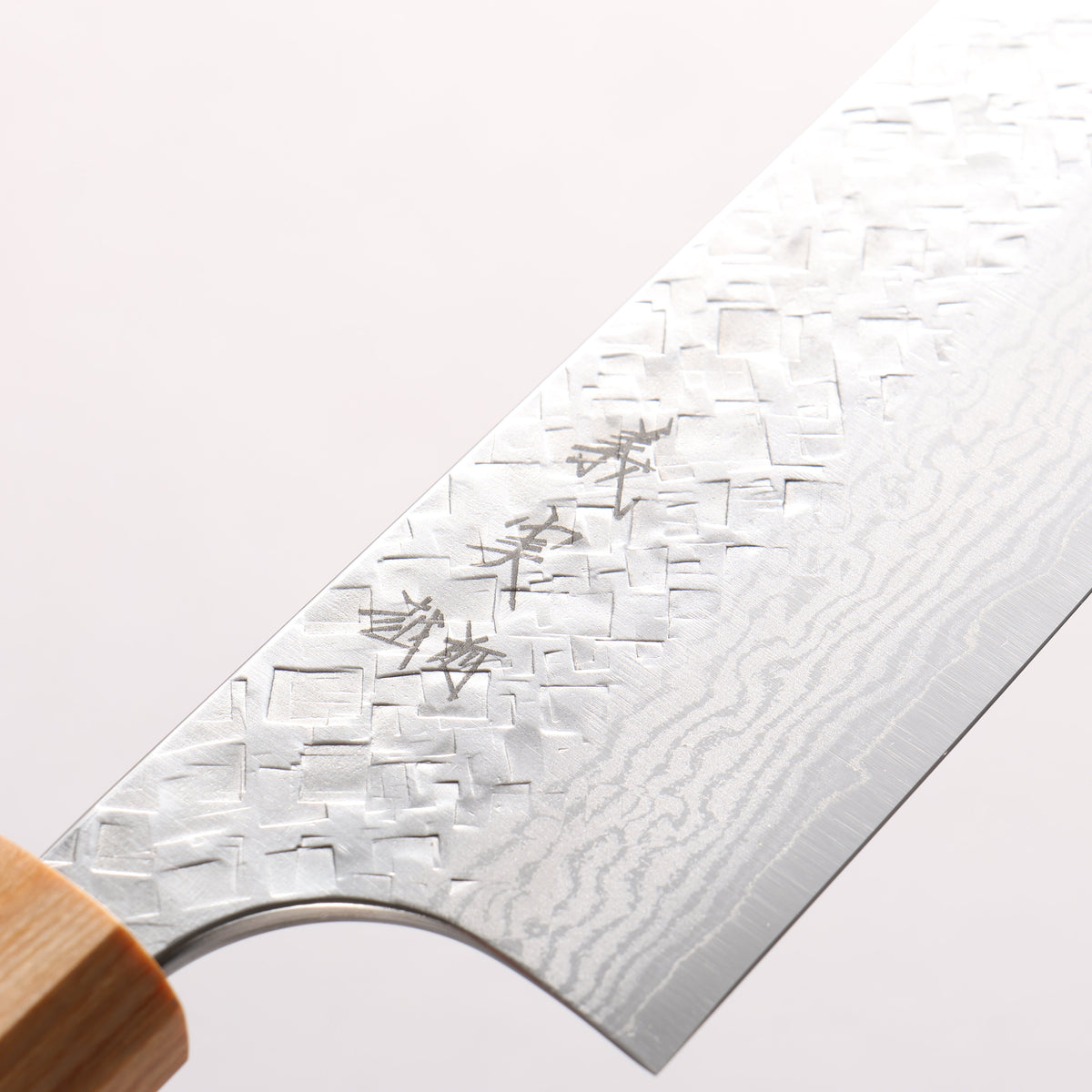 Yoshimi Kato VG10 Damascus Hammered(square) Gyuto 210mm Honduras (ferrule: White Pakka wood) Handle - Seisuke Knife