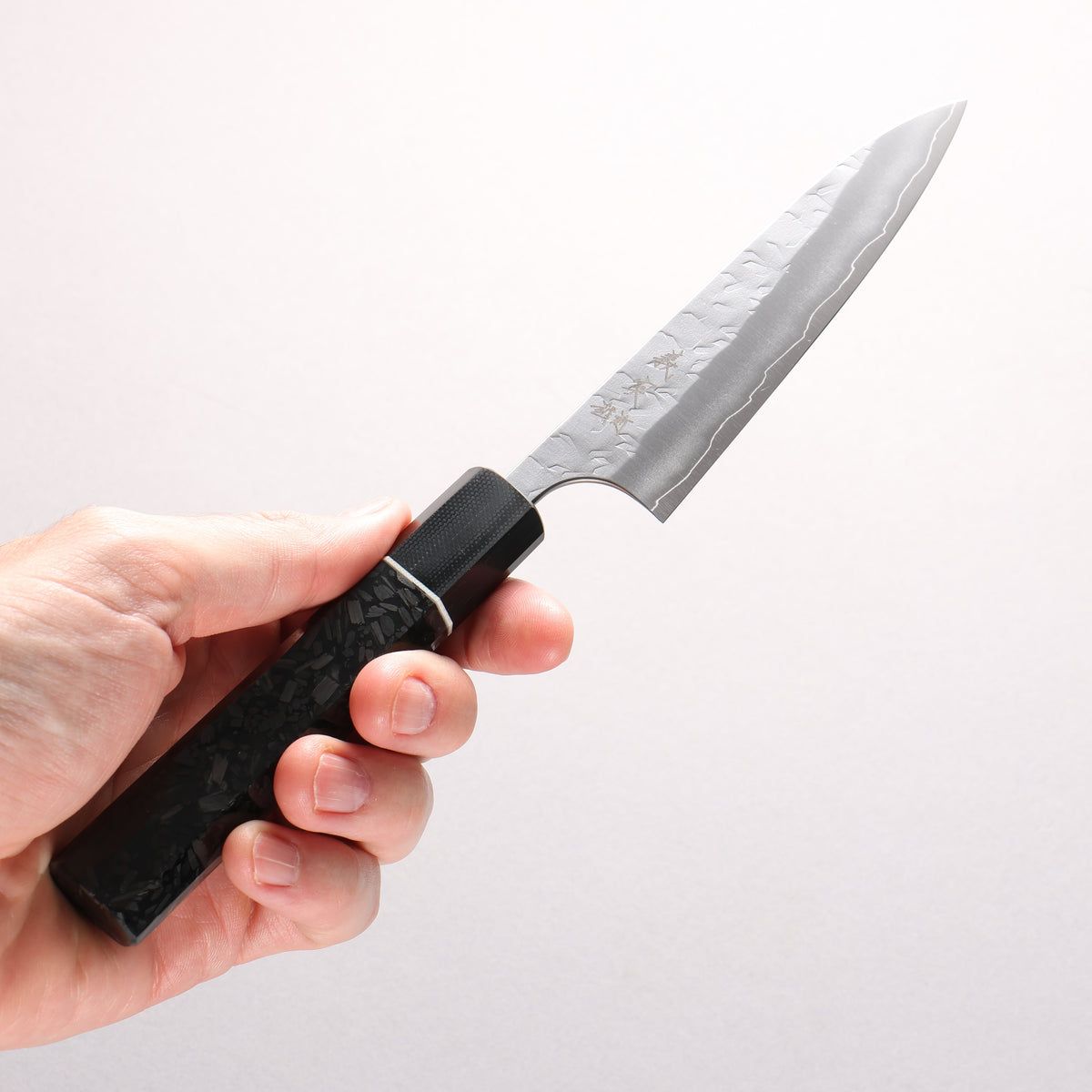 Yoshimi Kato Hyo SG2 Hammered Petty-Utility 120mm Carbon Fiber (ferrule: G10) Handle - Seisuke Knife