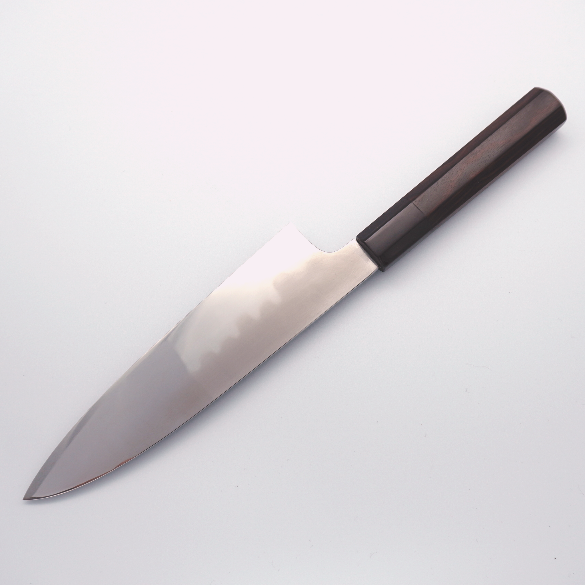 Akitada Minamoto DX Blue Steel No.2 Honyaki Gyuto 210mm with Ebony Handle - Seisuke Knife