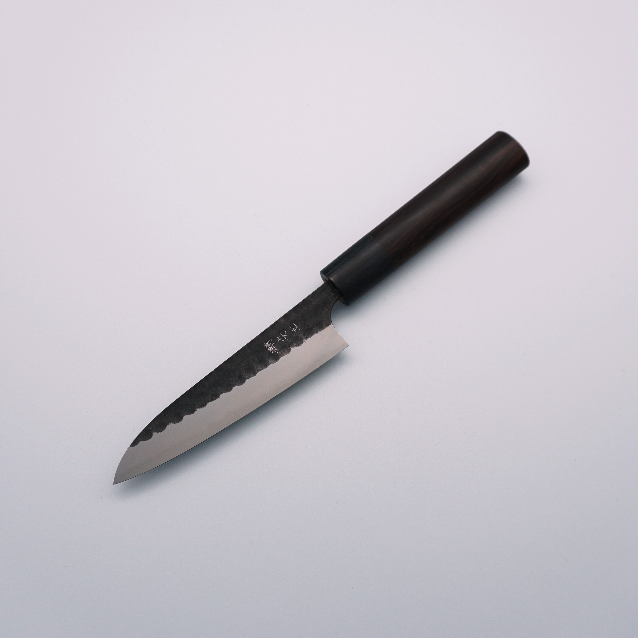 Anryu Blue Super Hammered Black Finished Petty-Utility 120mm Shitan Handle - Seisuke Knife