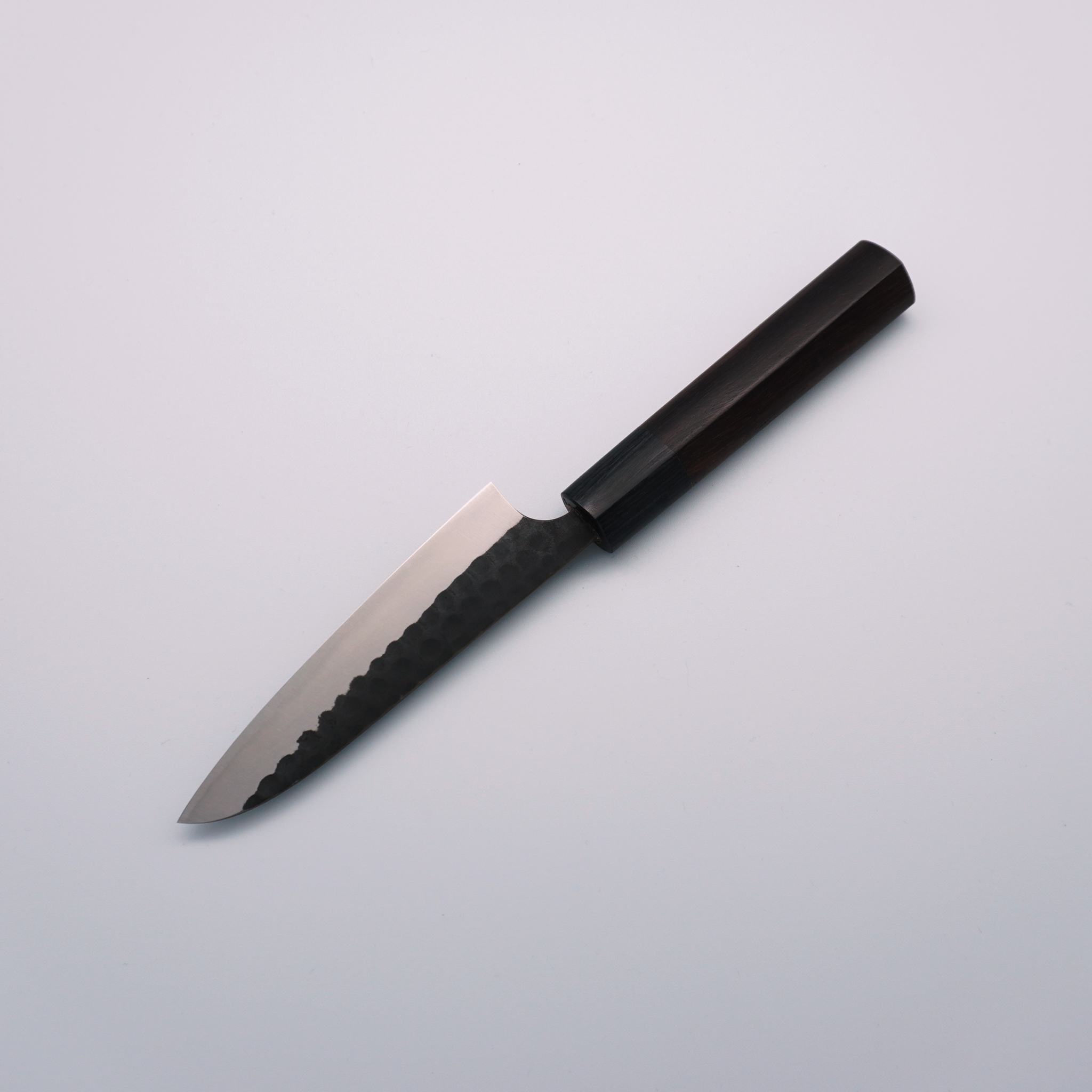 Anryu Blue Super Hammered Black Finished Petty-Utility 120mm Shitan Handle - Seisuke Knife