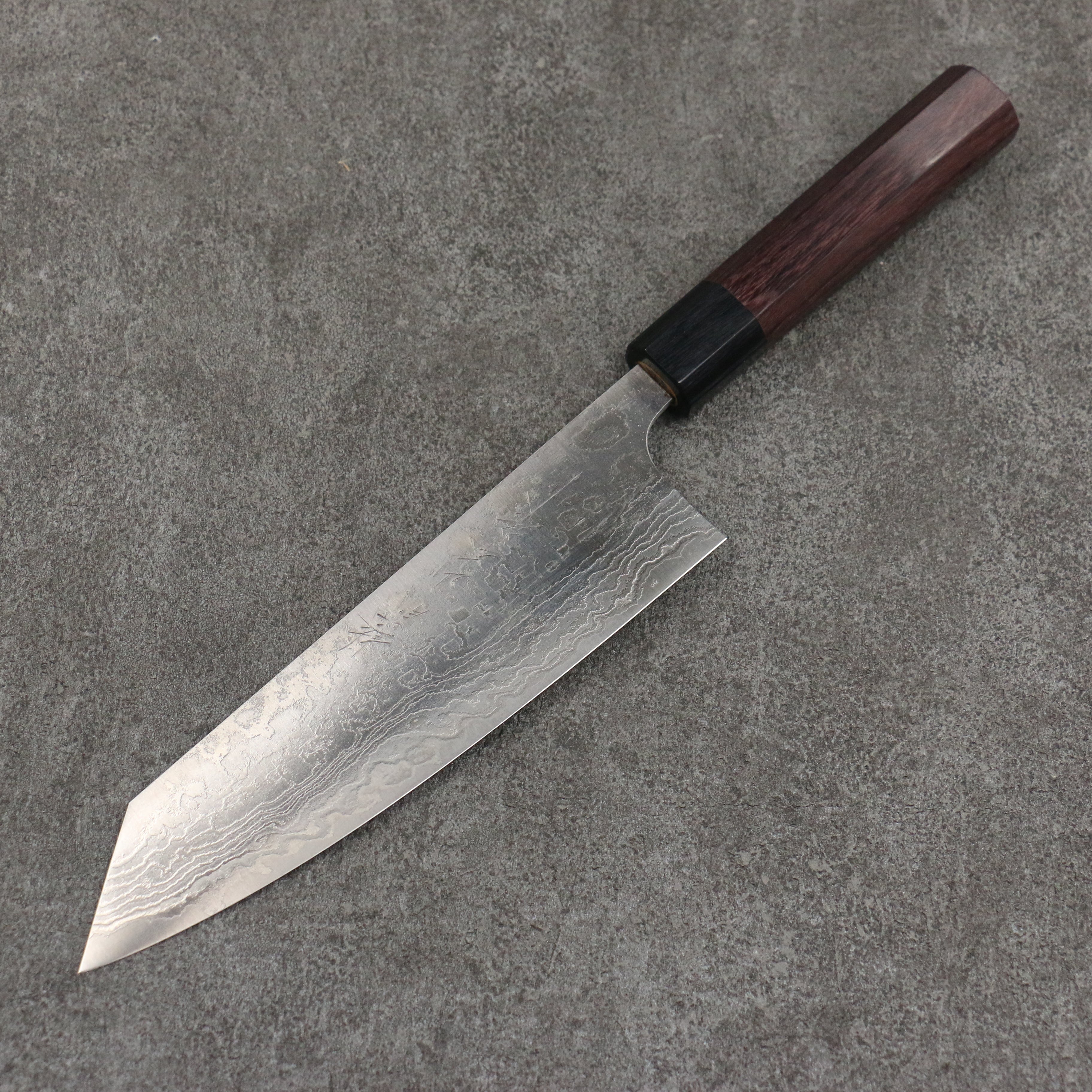 Nao Yamamoto SG2 Damascus Migaki Finished Bunka 180mm Rosewood (Ferrule: Black Pakka Wood) Handle - Seisuke Knife