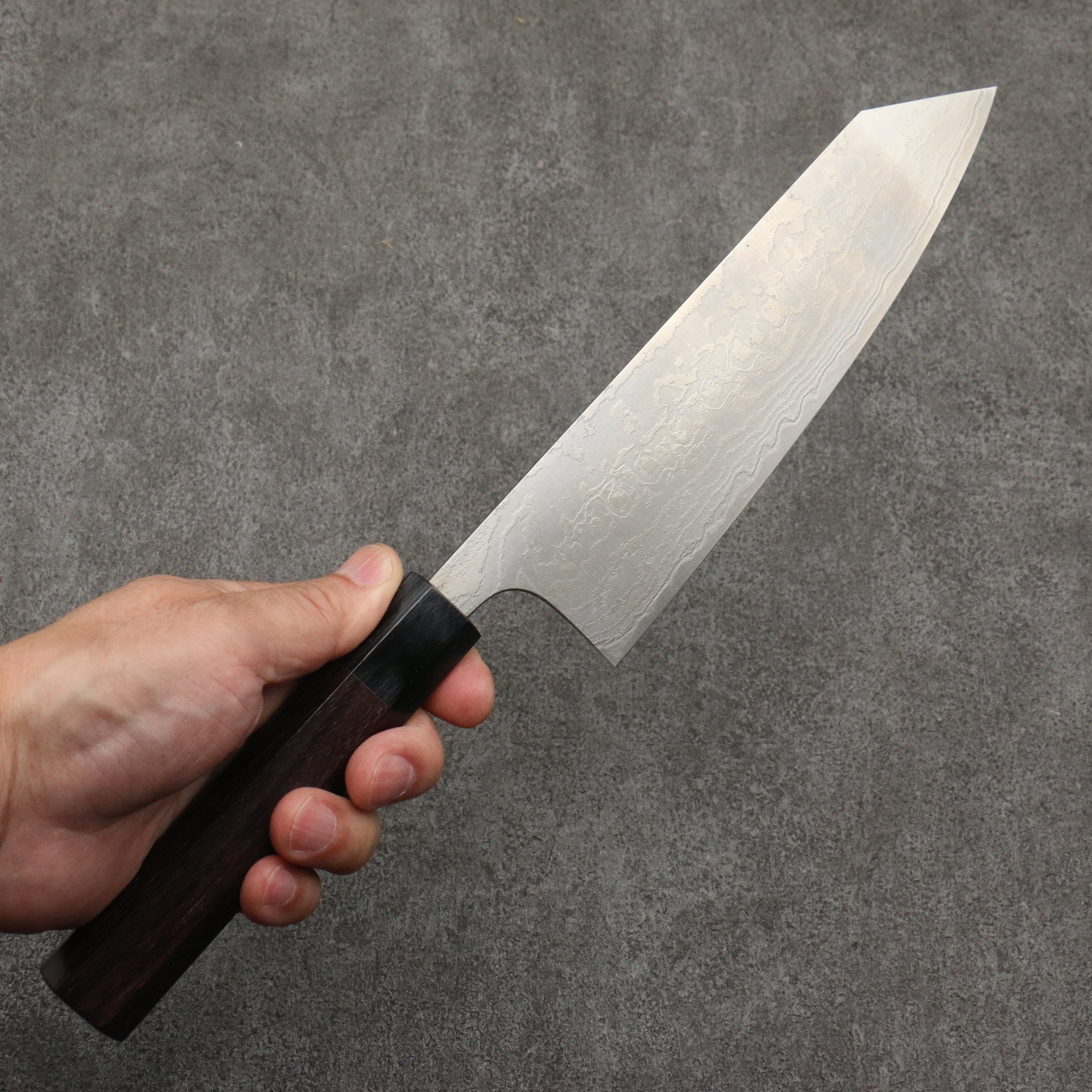 Nao Yamamoto SG2 Damascus Migaki Finished Bunka 180mm Rosewood (Ferrule: Black Pakka Wood) Handle - Seisuke Knife
