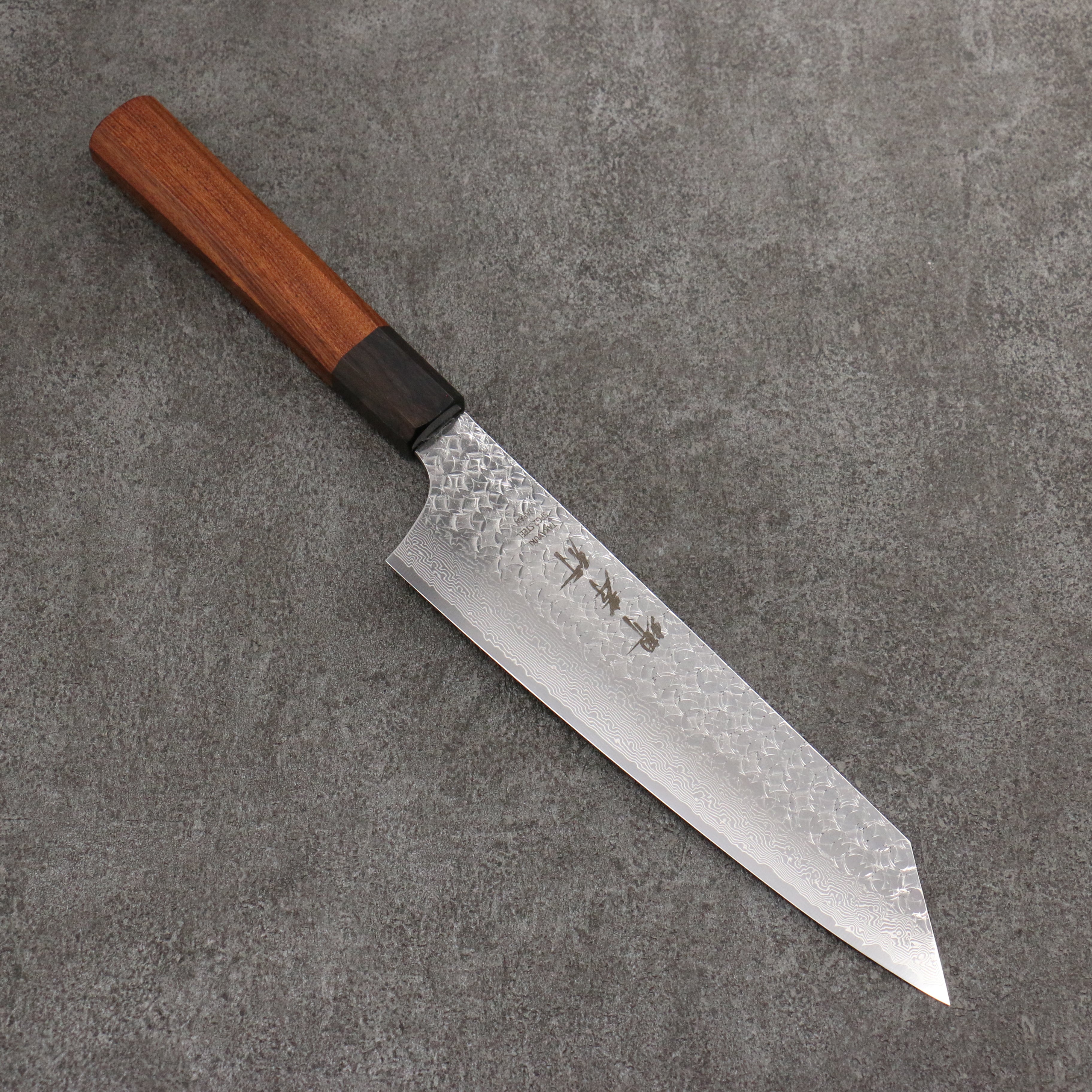 Sakai Takayuki SG2 Hammered Damascus Kiritsuke Gyuto 190mm Shitan & Black Pakkawood Handle - Seisuke Knife
