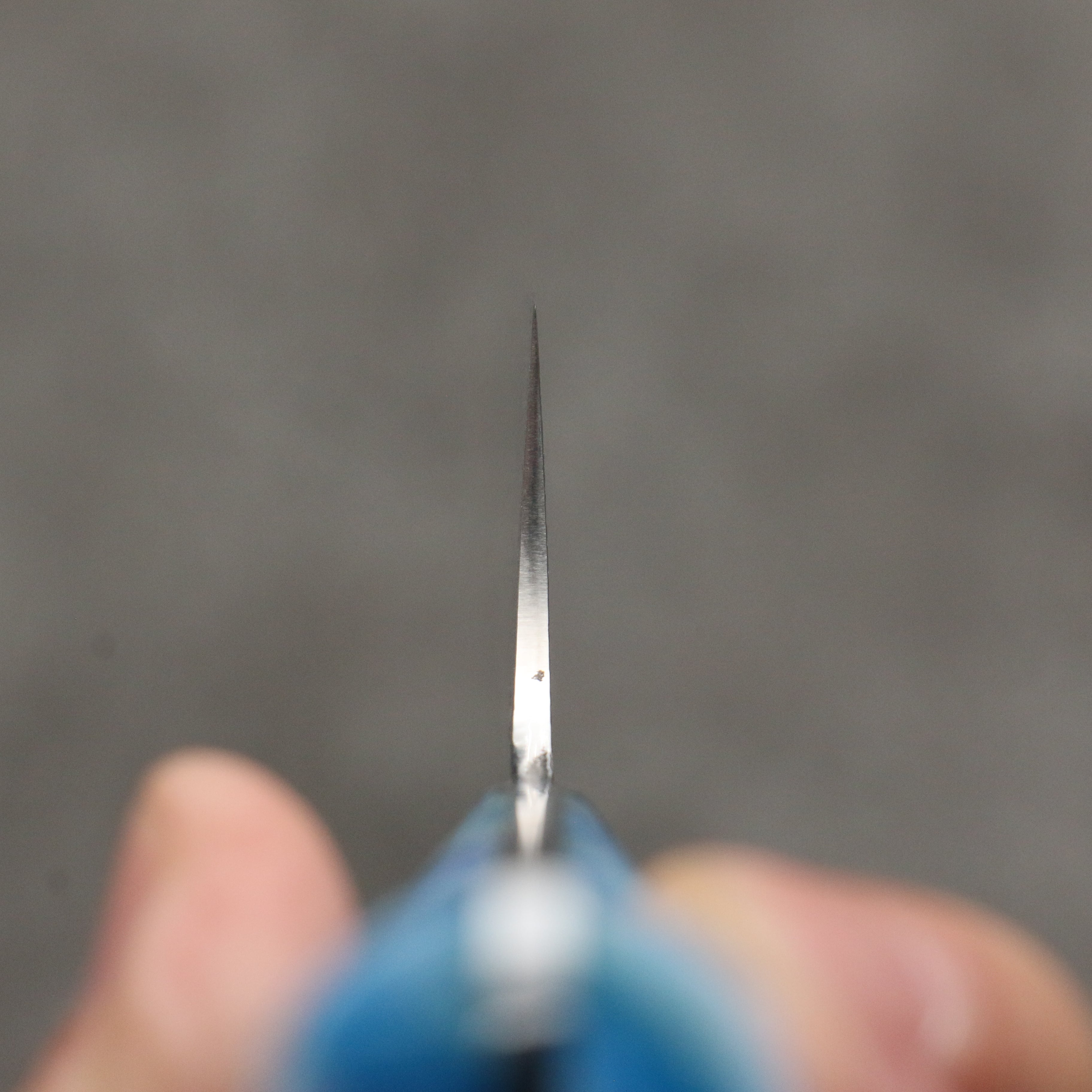 Takeshi Saji SG2 Damascus Diamond Finish Sakimaru Sujihiki 390mm White and Blue Marble Acrylic Handle - Seisuke Knife