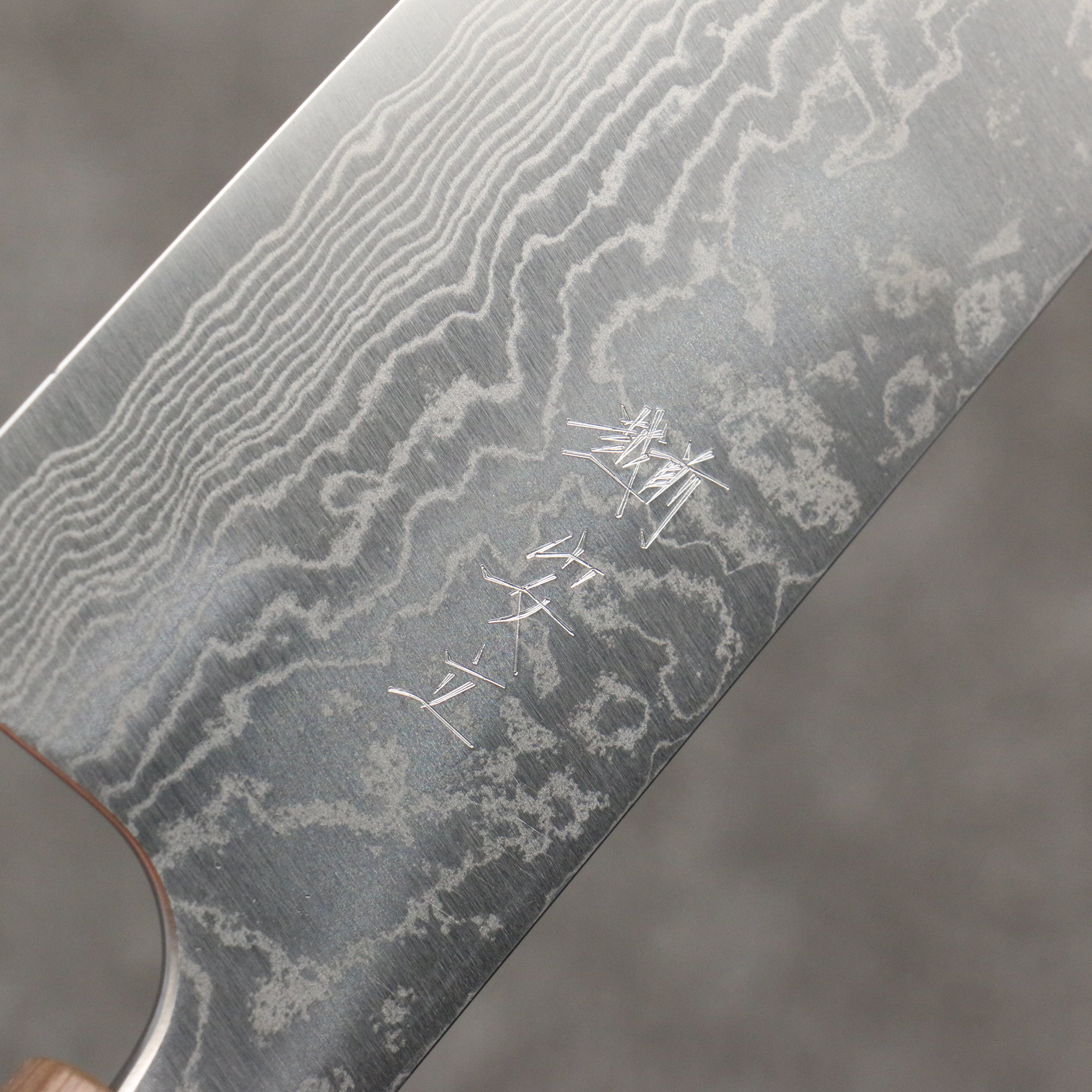 Anryu VG10 Migaki Finished Damascus Santoku 170mm Walnut (End Ferrule) Handle - Seisuke Knife