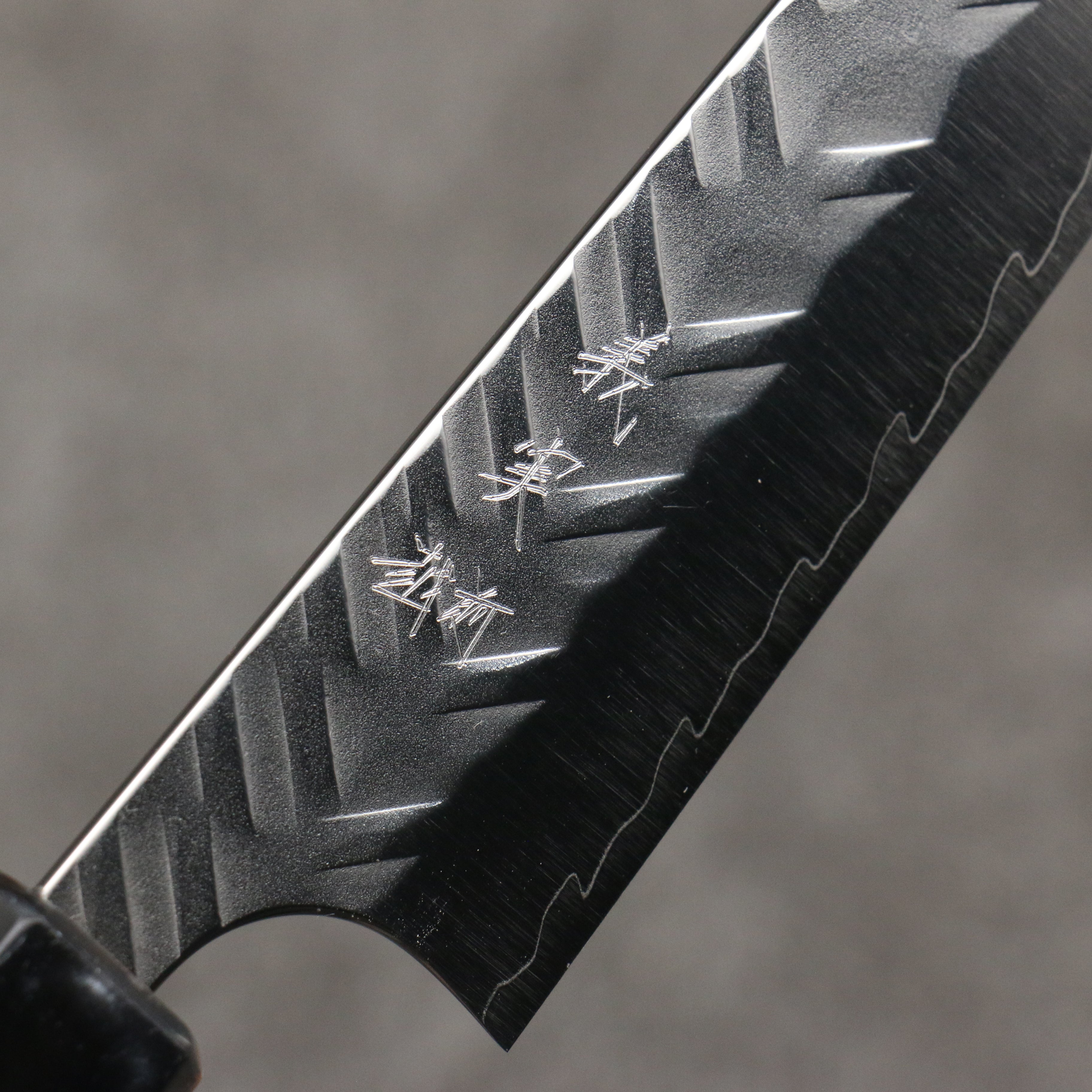 Yoshimi Kato SPG STRIX Hammered (V) Kiritsuke Petty-Utility 150mm Olive Tree and Black/White Marble Resin Handle - Seisuke Knife