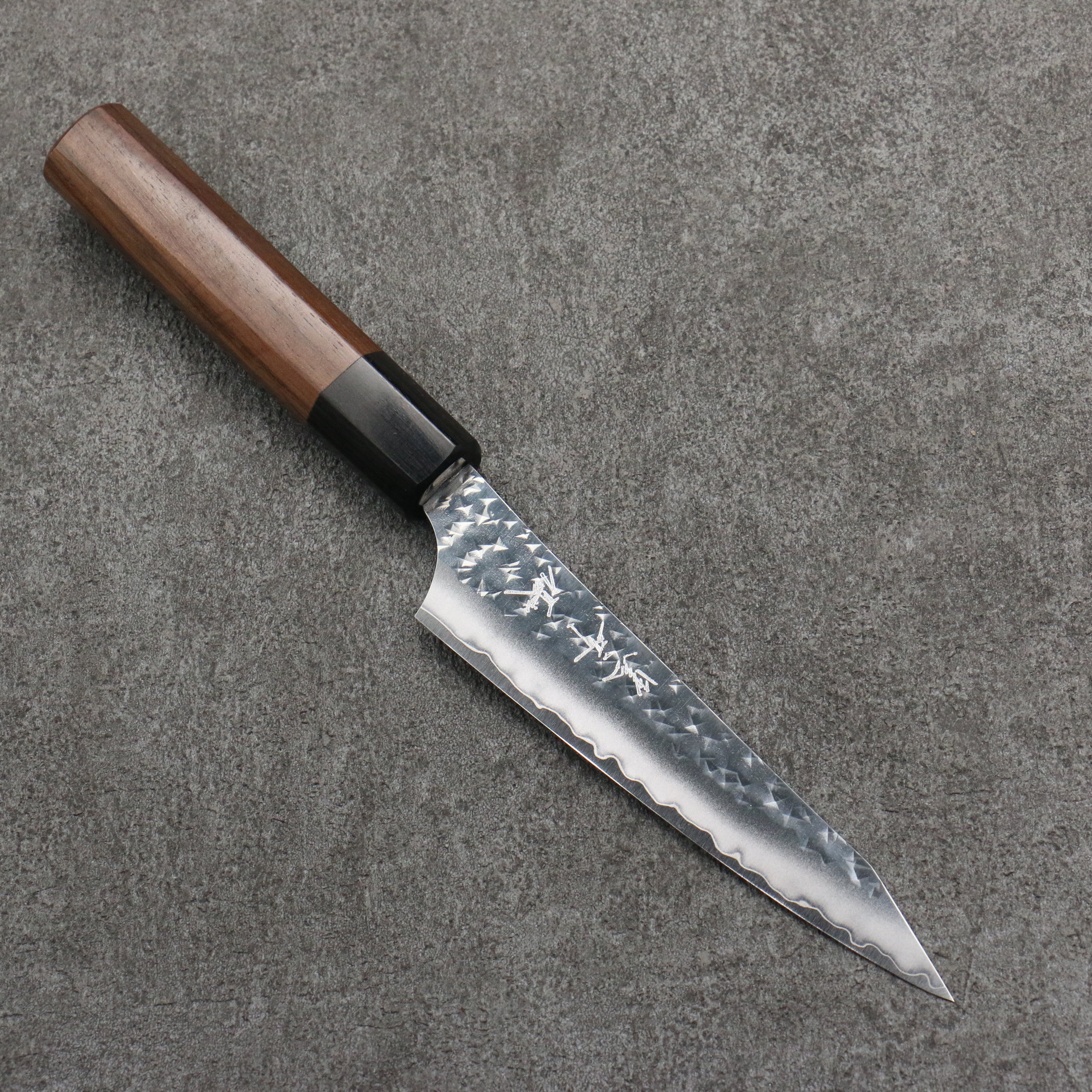 Yu Kurosaki Senko Ei SG2 Hammered Petty-Utility 130mm Rosewood (Ferrule: Black Pakka Wood) Handle - Seisuke Knife