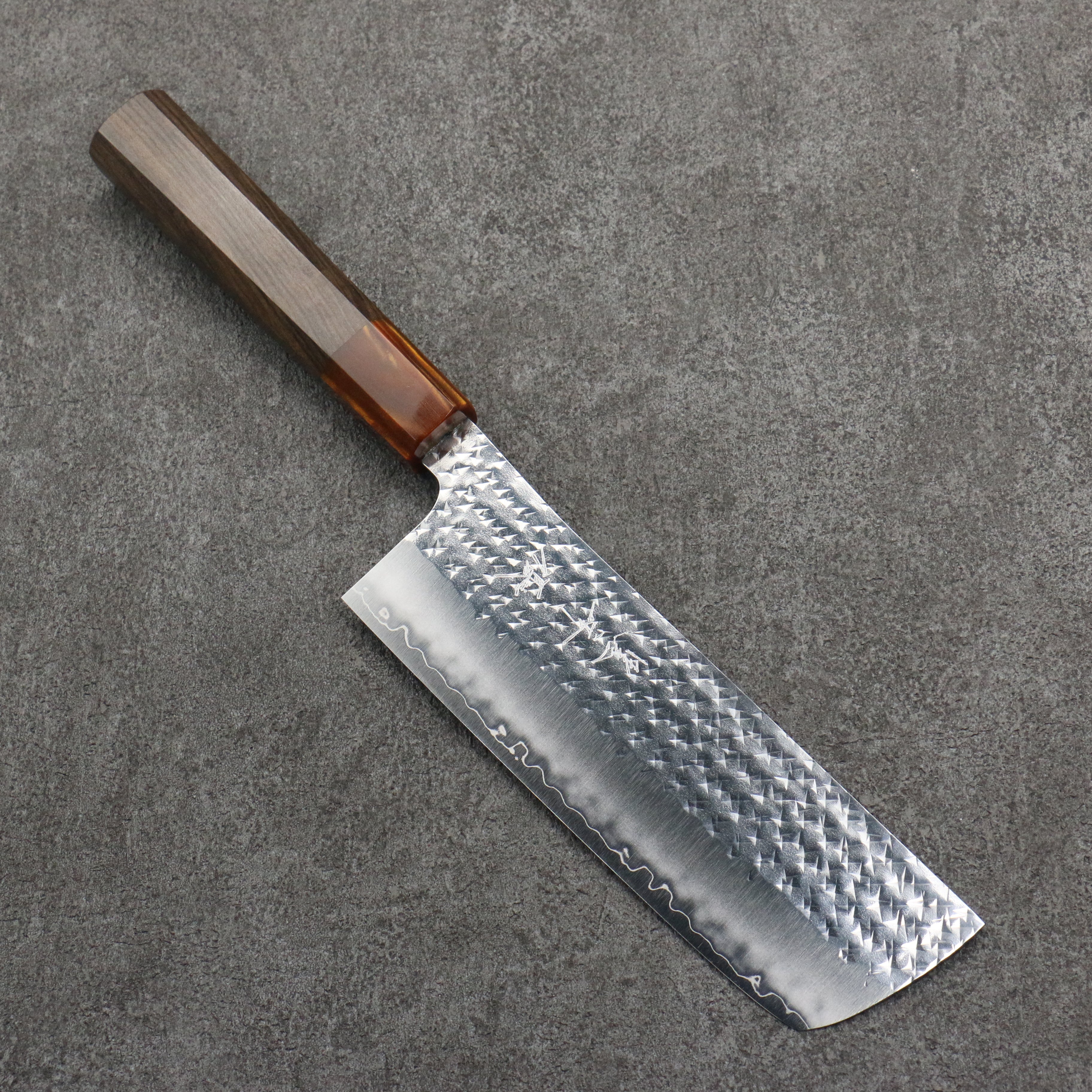 Yu Kurosaki Senko Ei SG2 Hammered Nakiri 165mm Sandalwood (ferrule:Acrylic) Handle - Seisuke Knife