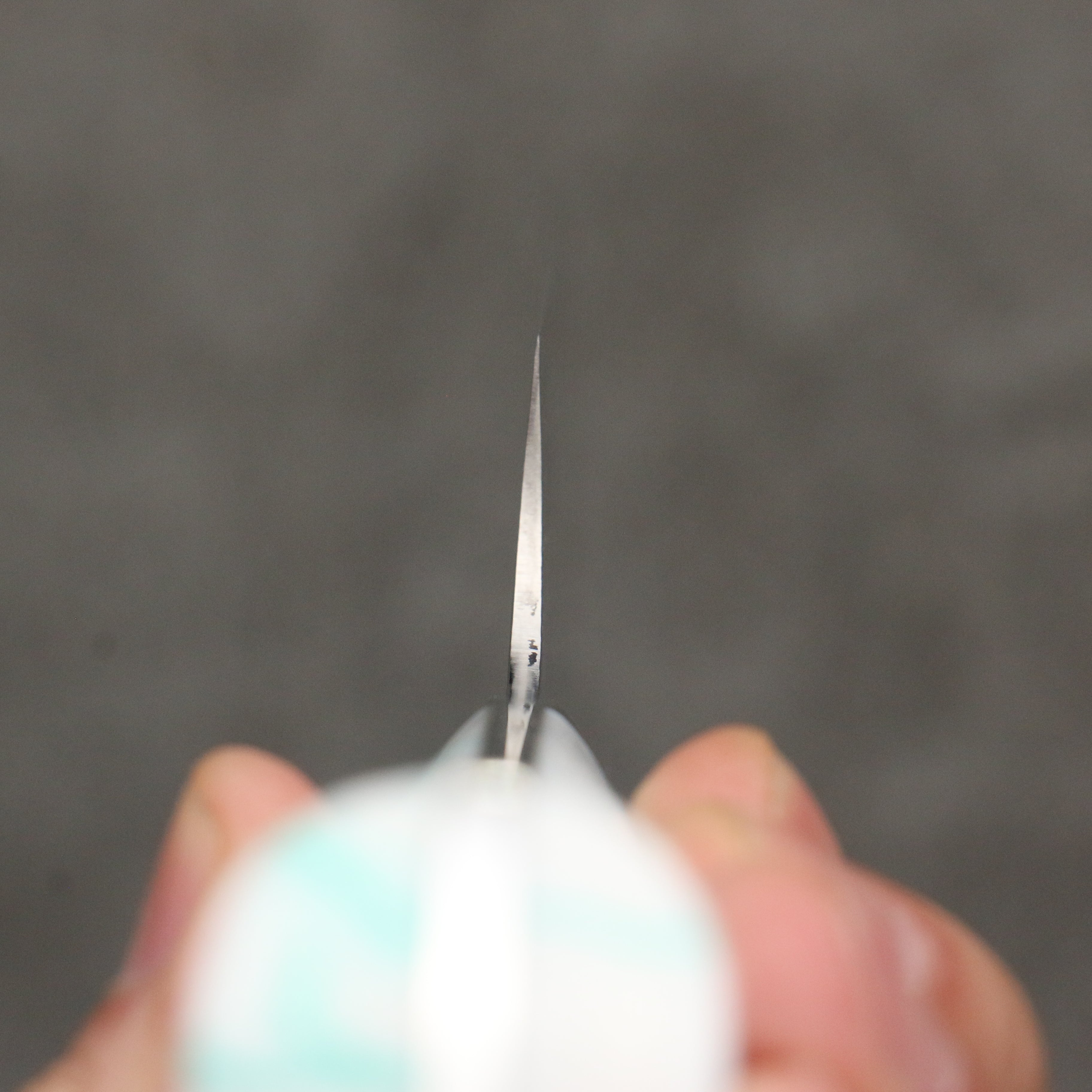 Takeshi Saji SG2 Damascus Diamond Finish Sakimaru Sujihiki 240mm White and Green Marble Acrylic Handle - Seisuke Knife