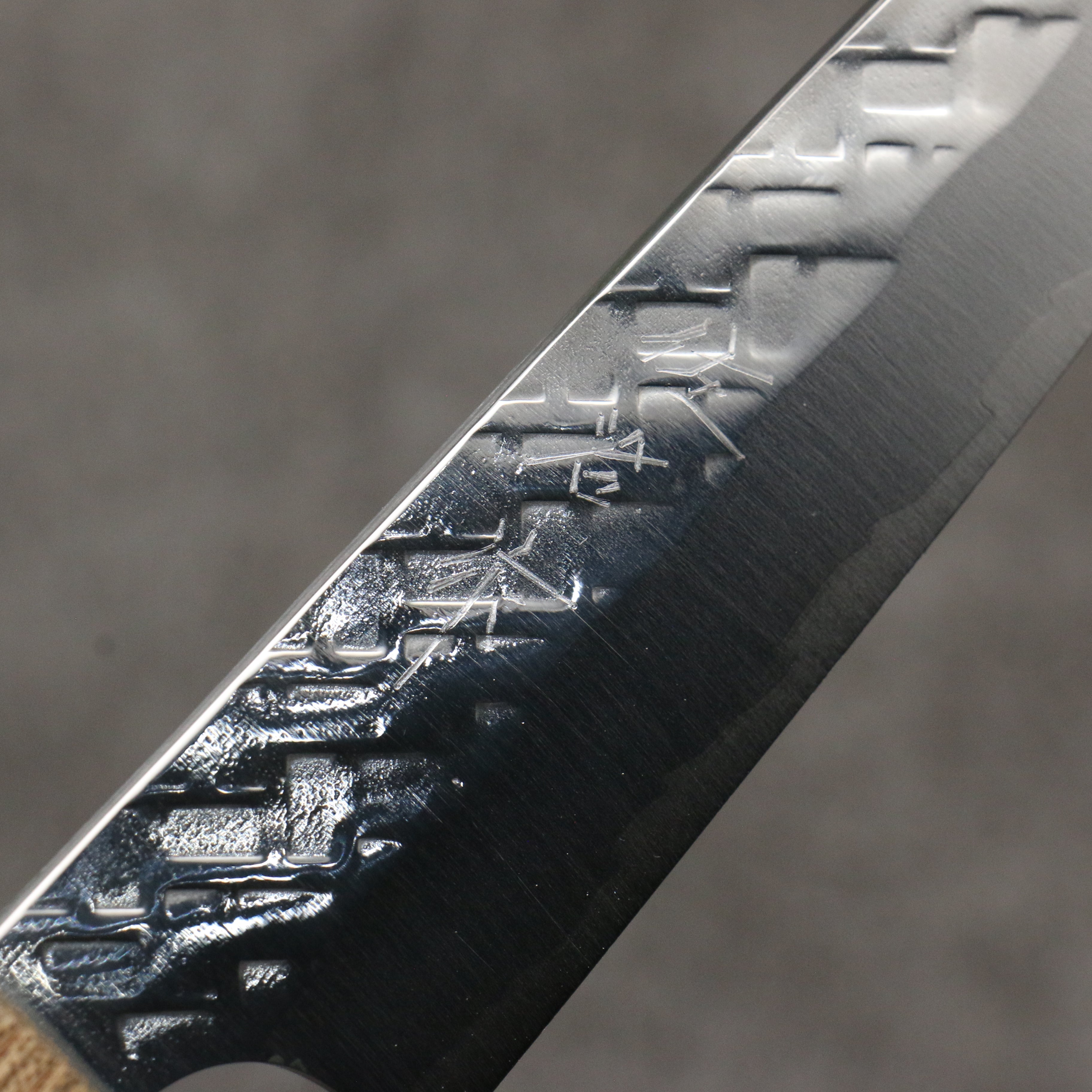 Takeshi Saji SPG STRIX Hammered Migaki Finished Petty-Utility 130mm Chinese Quince Burl (Ferrule: Ancient Chinese Ash) Handle - Seisuke Knife