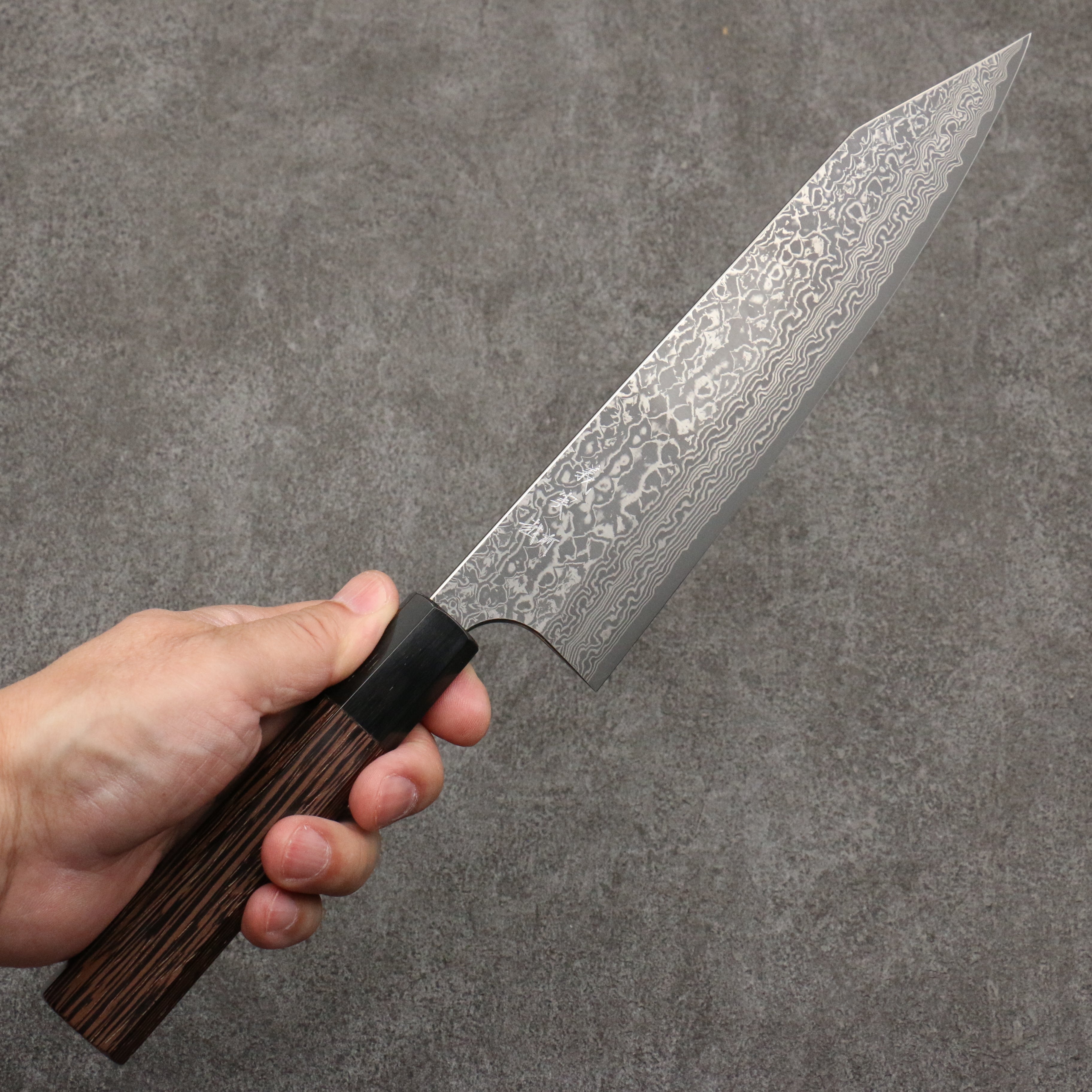 Yoshimi Kato VG10 Damascus Kiritsuke Gyuto 210mm Wenge Handle - Seisuke Knife