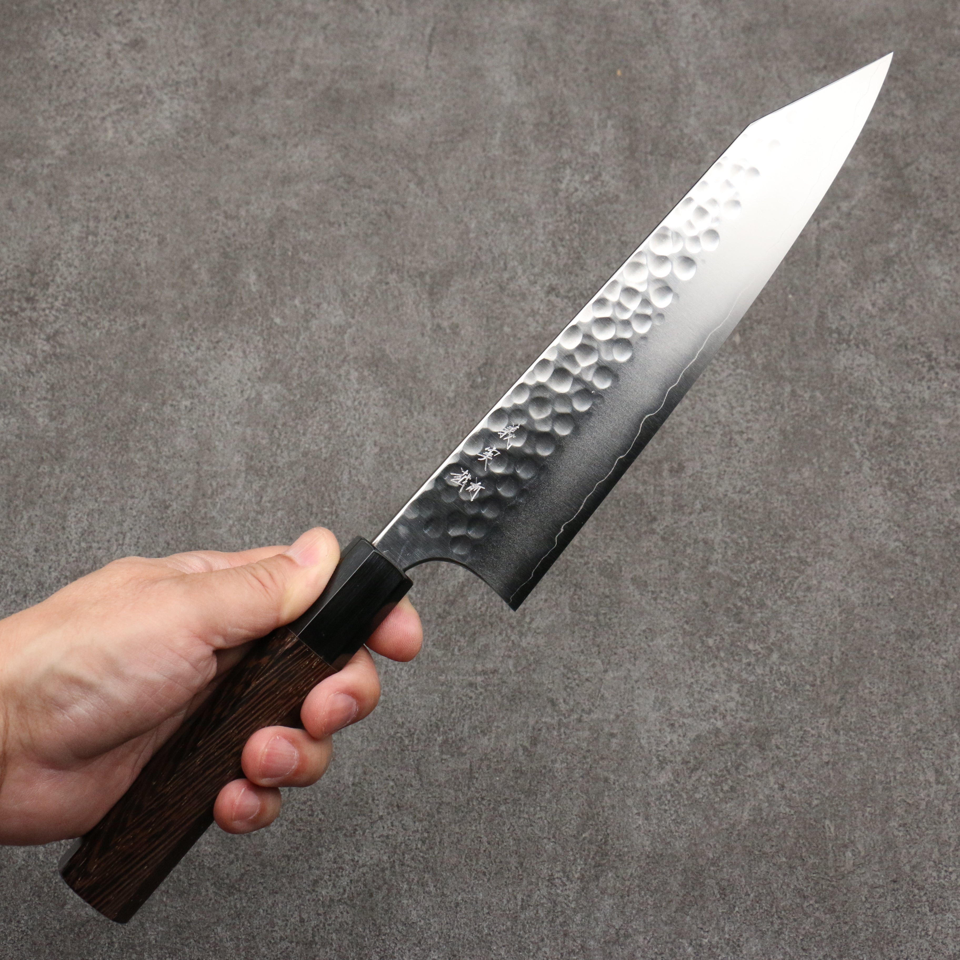 Yoshimi Kato Silver Steel No.3 Hammered(Maru) Migaki Finished Kiritsuke Gyuto 210mm Wenge Handle - Seisuke Knife