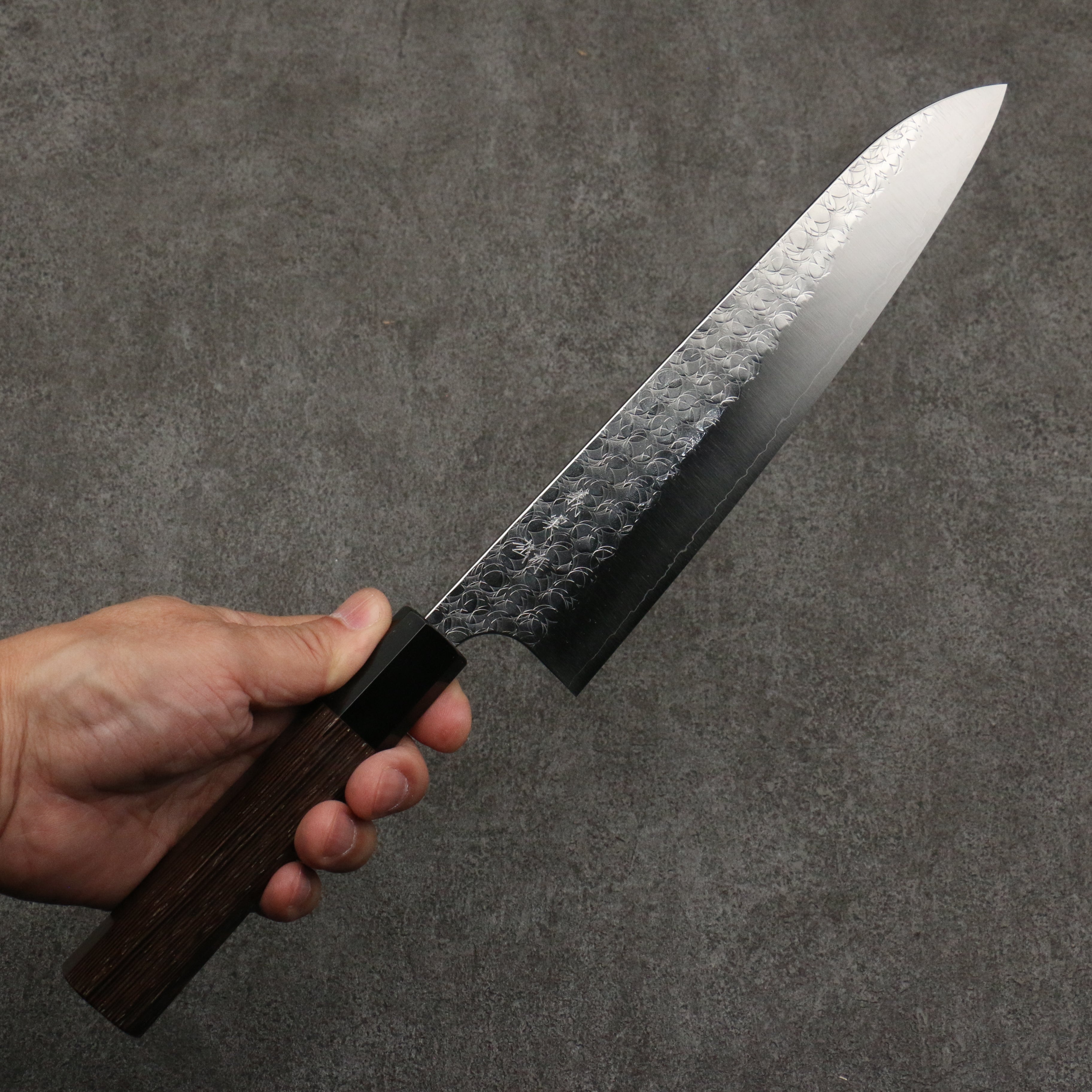 Yoshimi Kato Minamo SG2 Hammered Gyuto 210mm Wenge Handle - Seisuke Knife