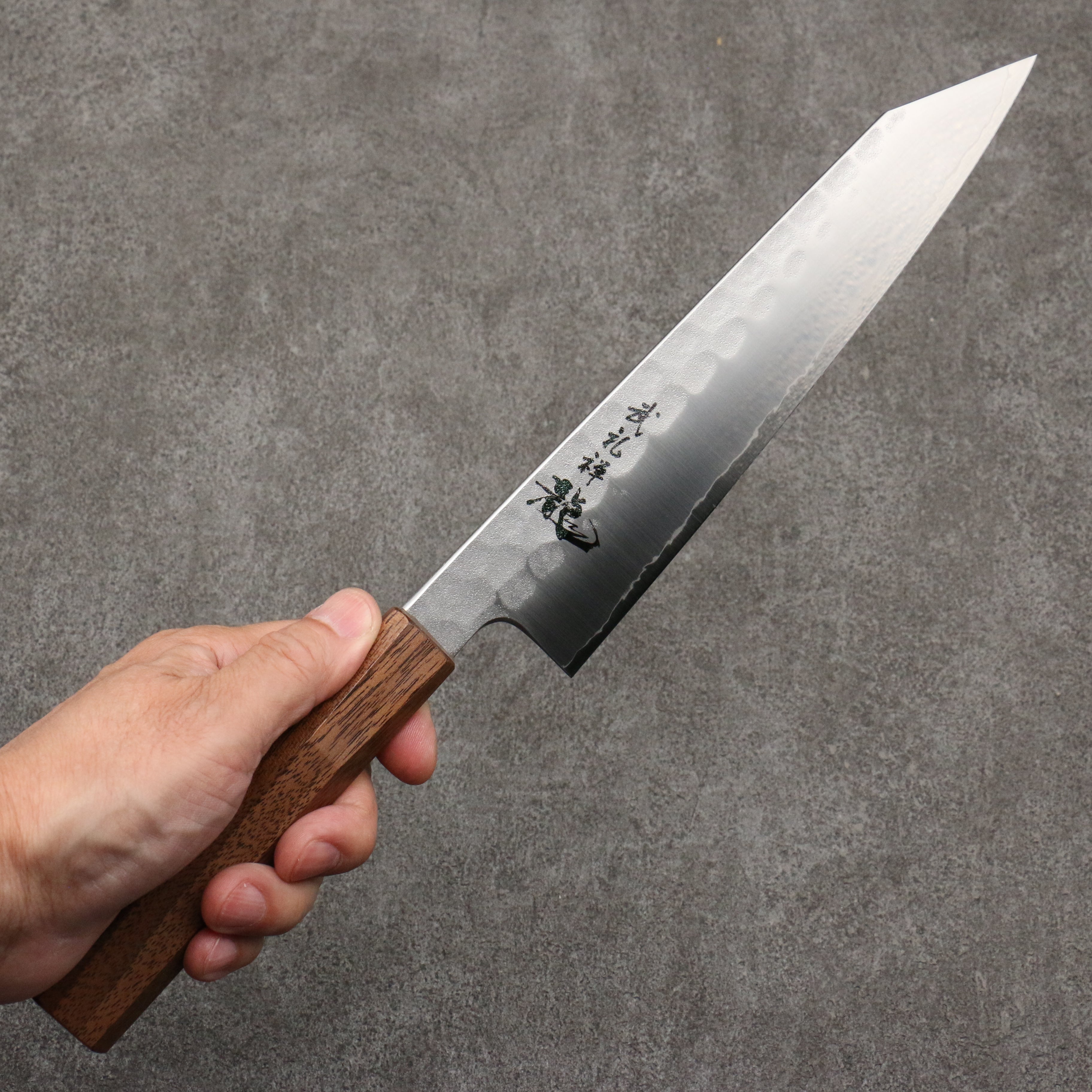 Ryusen Blazen Ryu Wa SG2 Hammered Gyuto 210mm Walnut Handle - Seisuke Knife