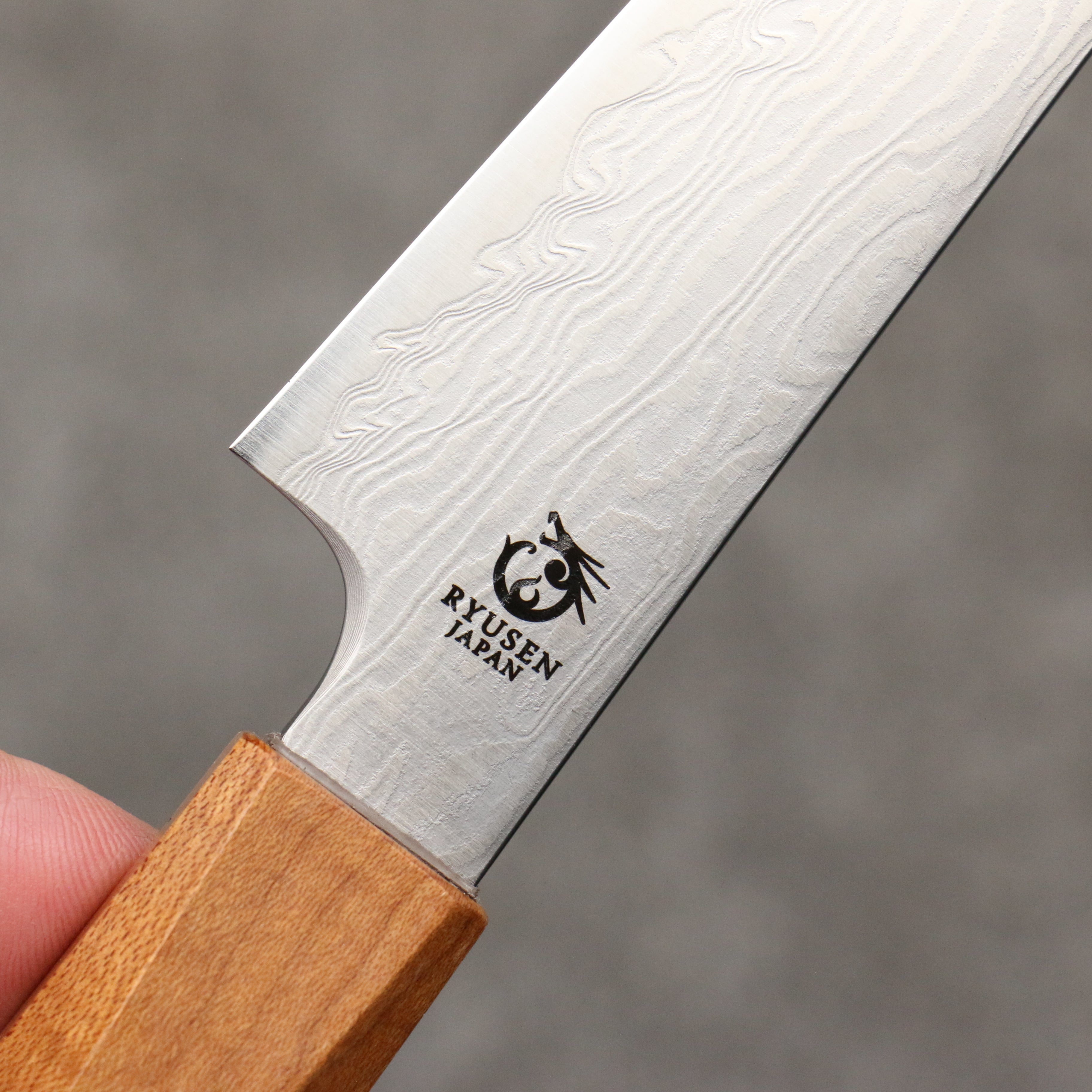 Ryusen Fukakuryu ATS314 63 Layer Damascus Kiritsuke Petty-Utility 135mm Curly Maple Handle - Seisuke Knife