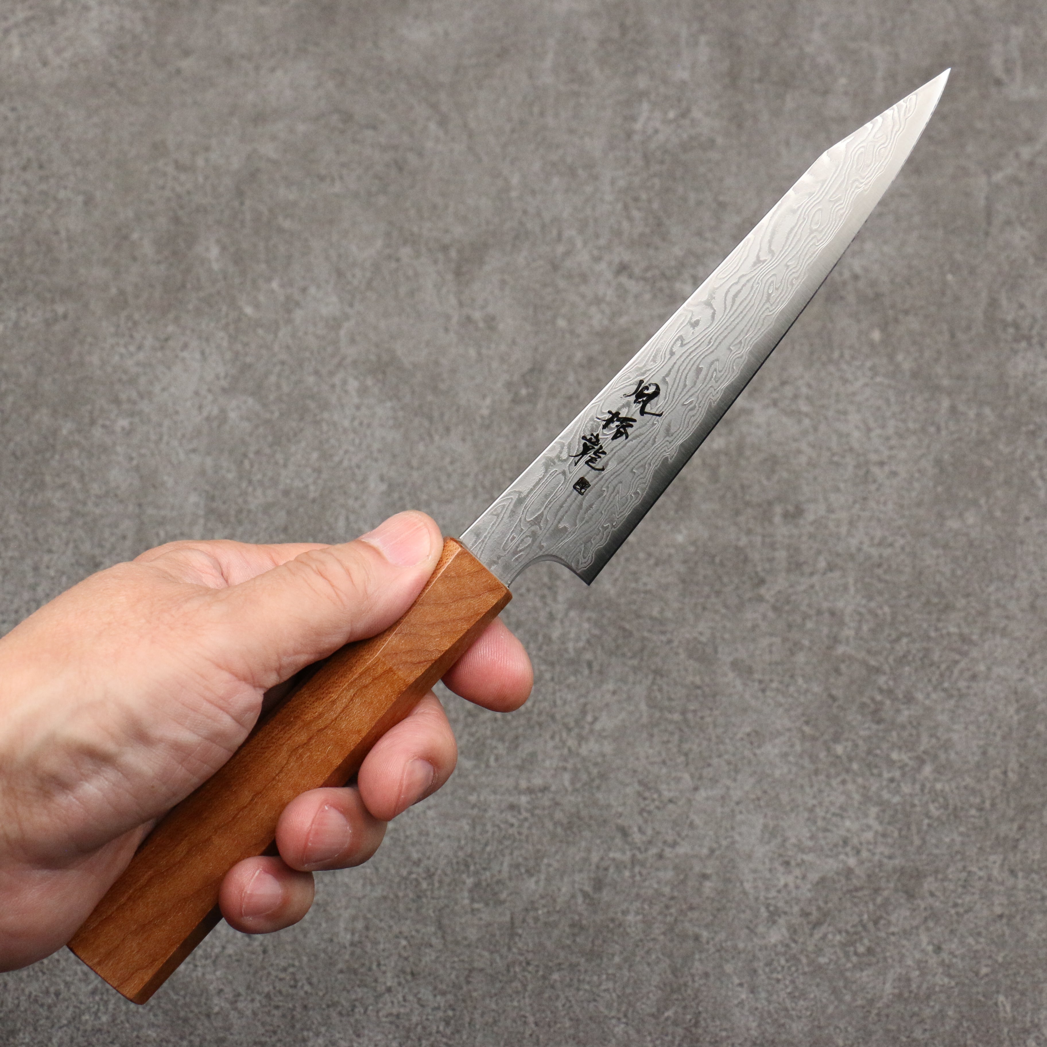 Ryusen Fukakuryu ATS314 63 Layer Damascus Kiritsuke Petty-Utility 135mm Curly Maple Handle - Seisuke Knife