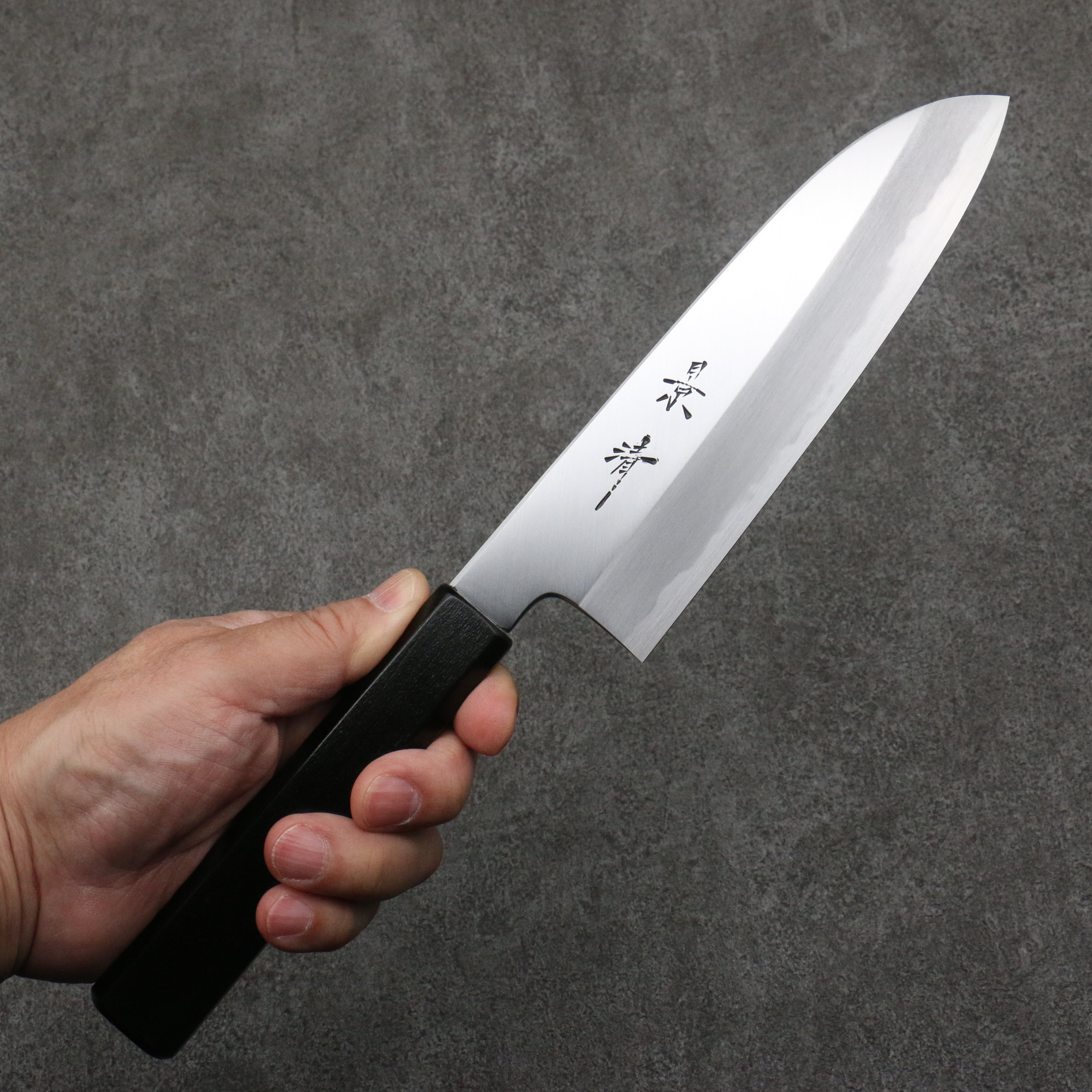 Kagekiyo White Steel Santoku 165mm Lacquered (Magnolia) Handle - Seisuke Knife