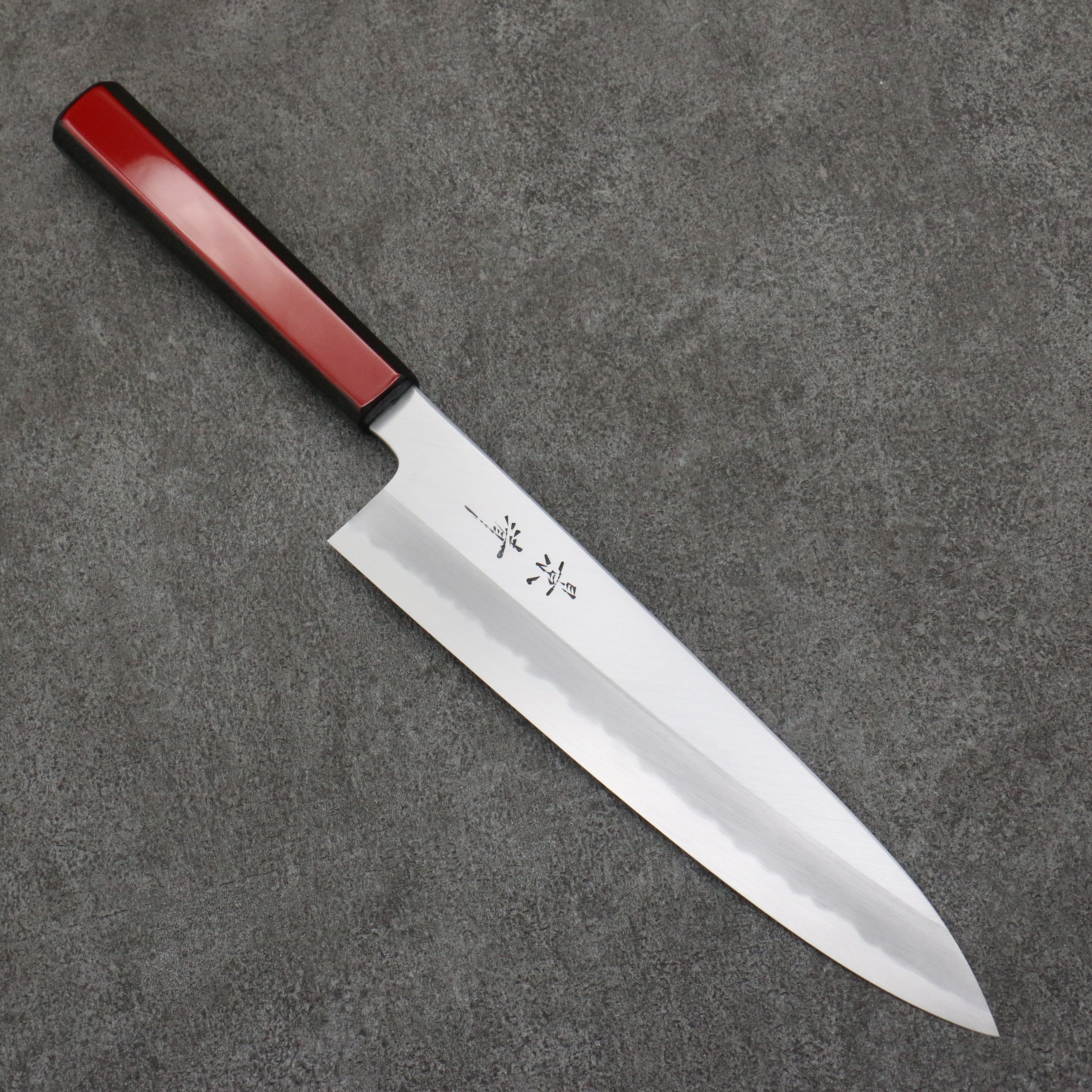 Kagekiyo White Steel No.1 Gyuto 240mm Akaro Lacquered Magnolia Handle - Seisuke Knife