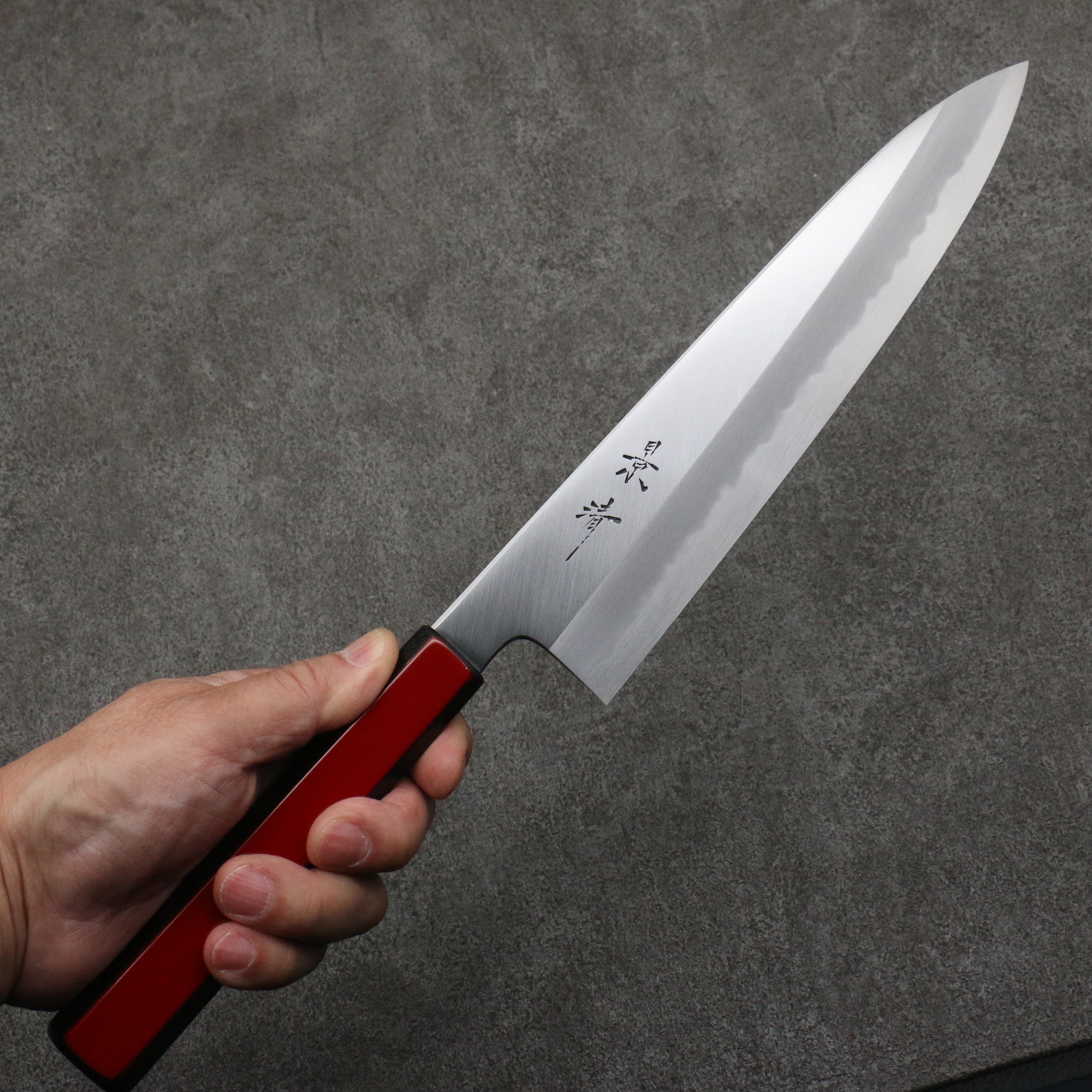 Kagekiyo White Steel No.1 Gyuto 240mm Akaro Lacquered Magnolia Handle - Seisuke Knife
