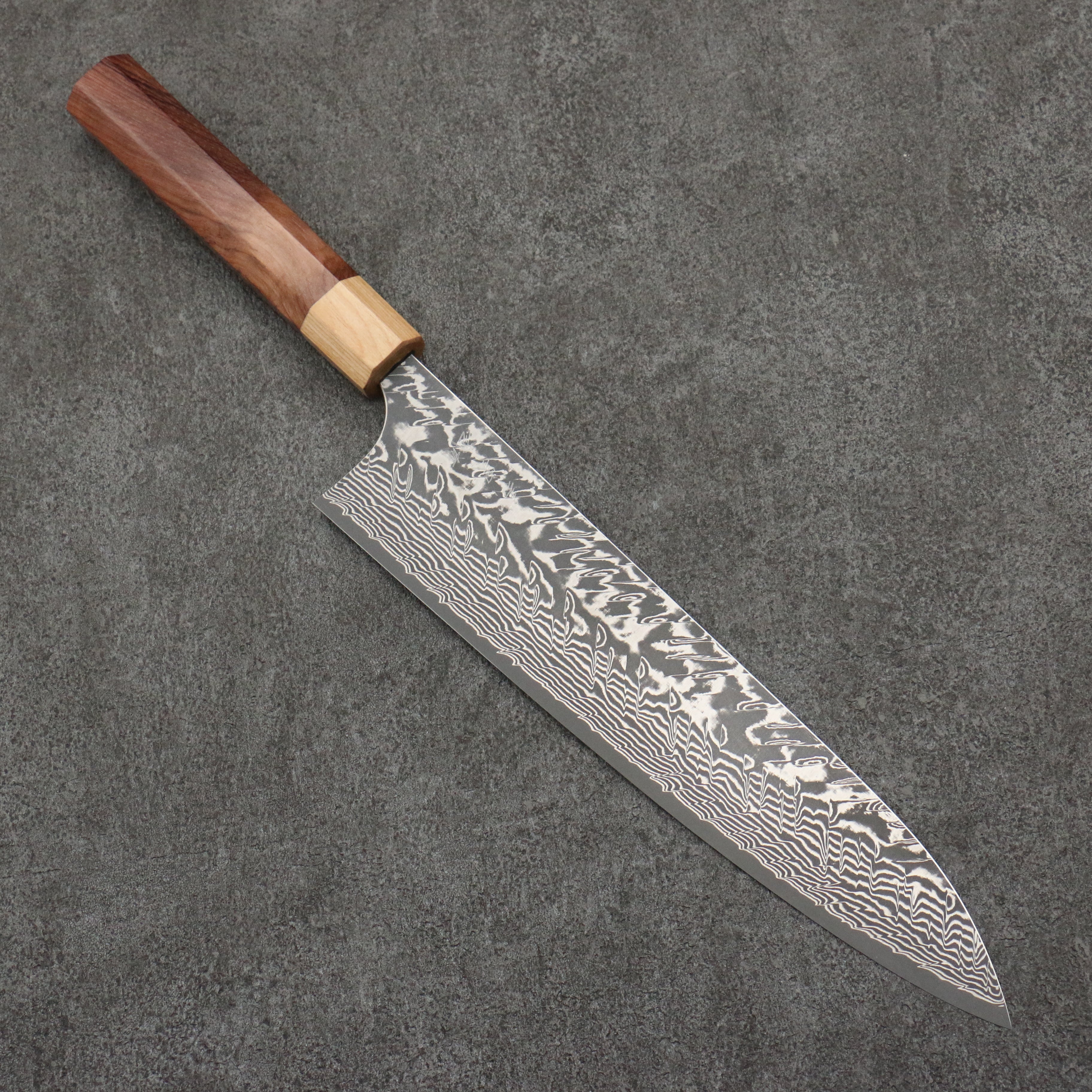 Yoshimi Kato SG2 Black Damascus Gyuto 240mm Honduras (ferrule: White Pakka wood) Handle - Seisuke Knife