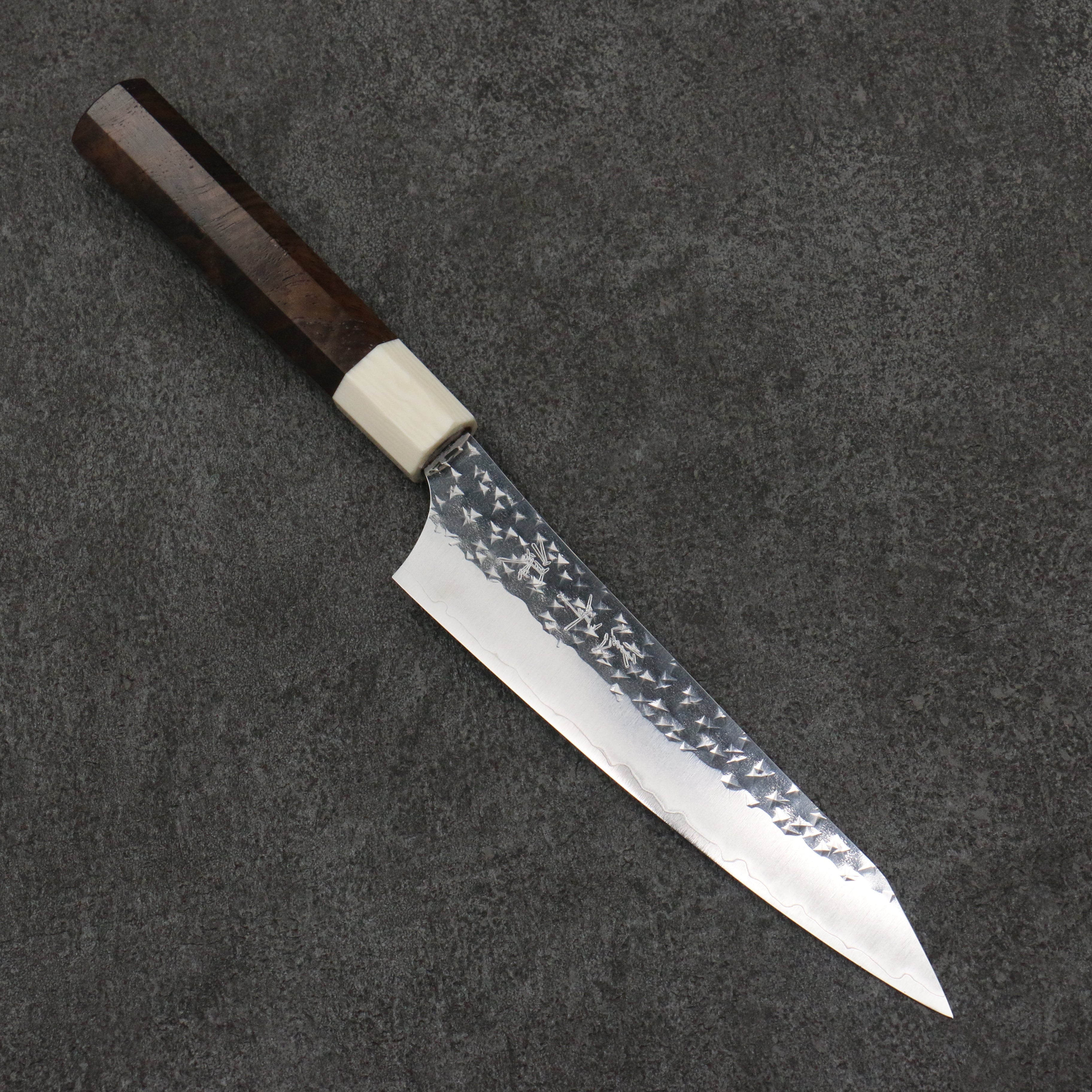 Yu Kurosaki Senko Ei SG2 Hammered Petty-Utility 150mm Walnut (Ferrule: White Resin) Handle - Seisuke Knife