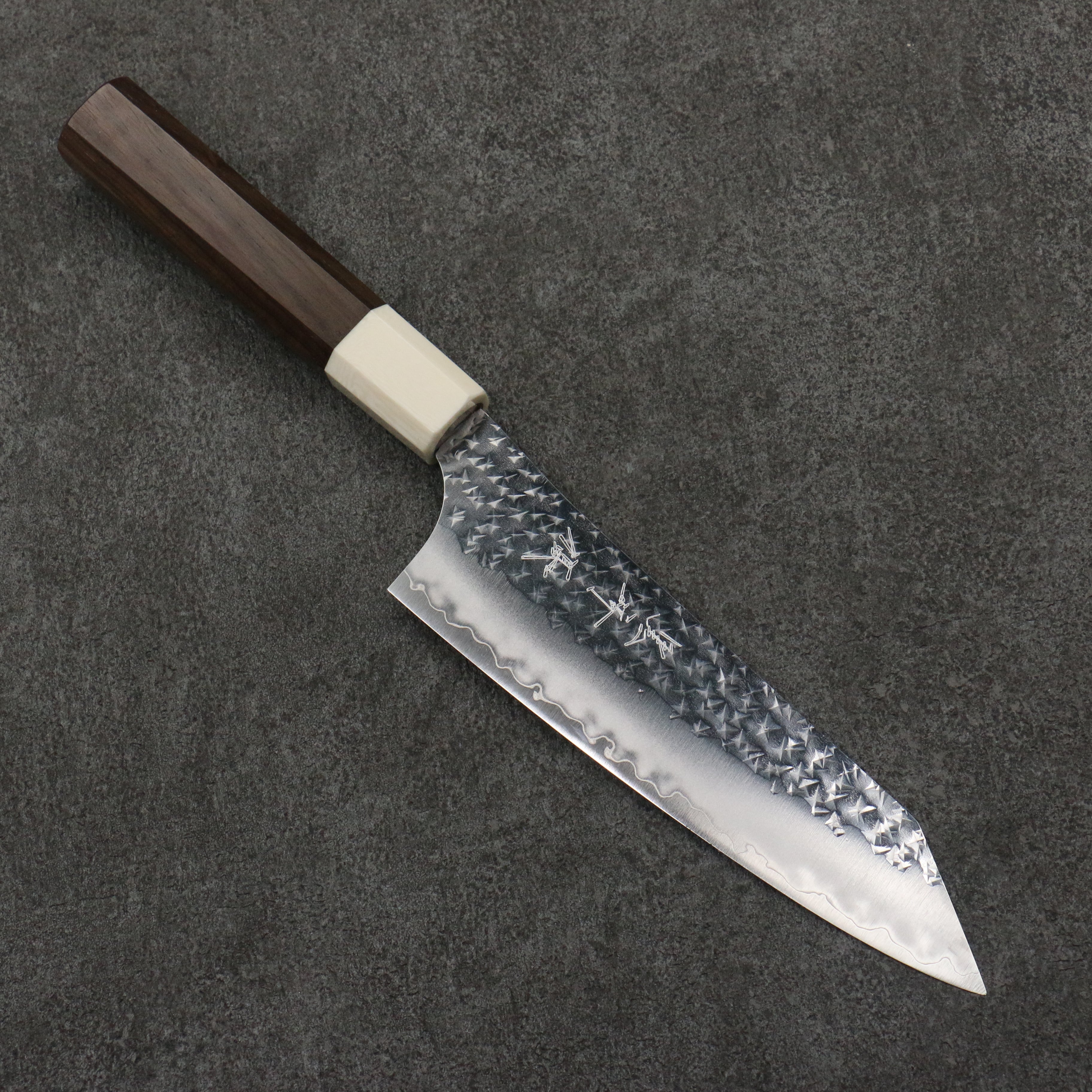 Yu Kurosaki Senko Ei SG2 Hammered Bunka 165mm Walnut (Ferrule: White Resin) Handle - Seisuke Knife
