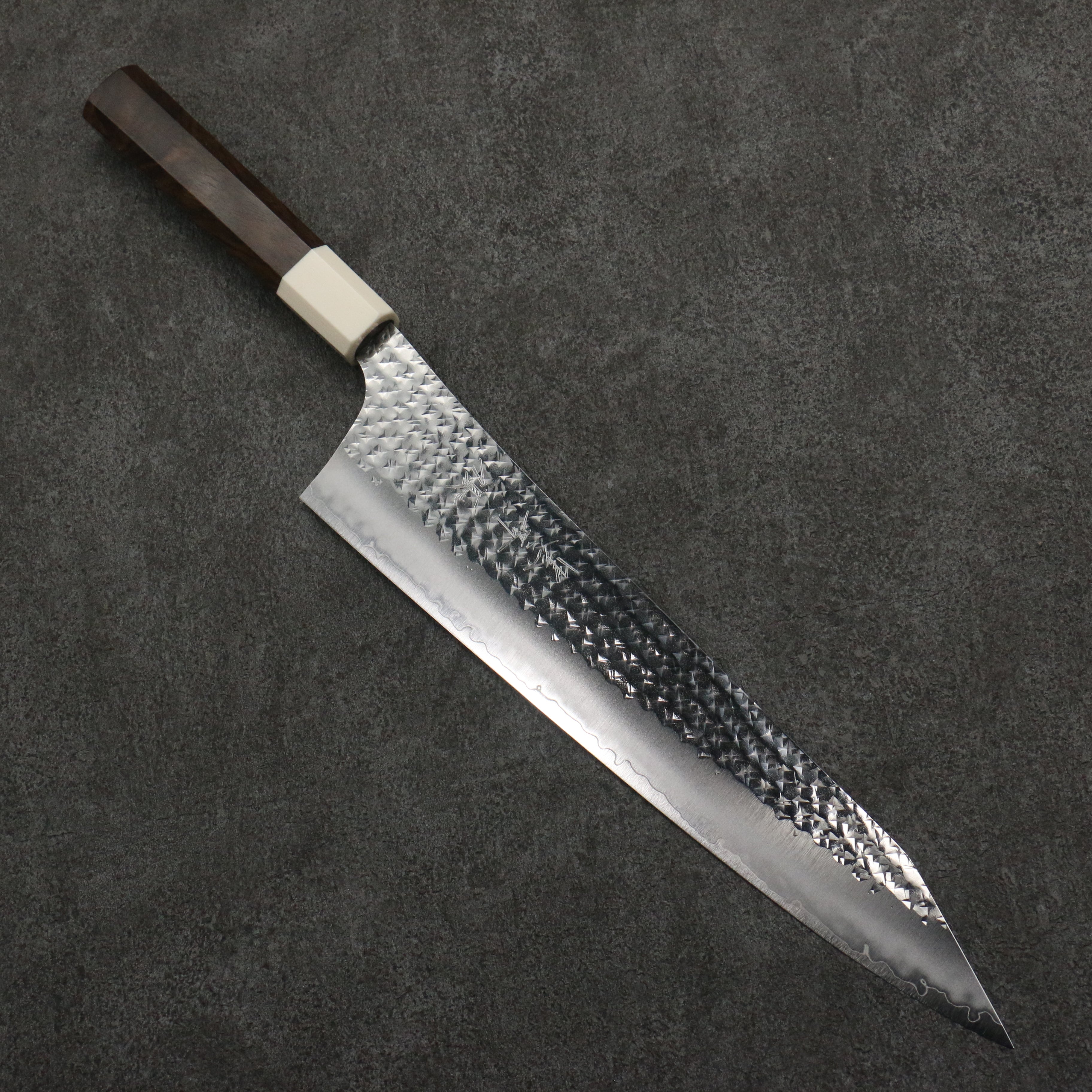 Yu Kurosaki Senko Ei SG2 Hammered Gyuto 270mm Walnut (Ferrule: White Resin) Handle - Seisuke Knife