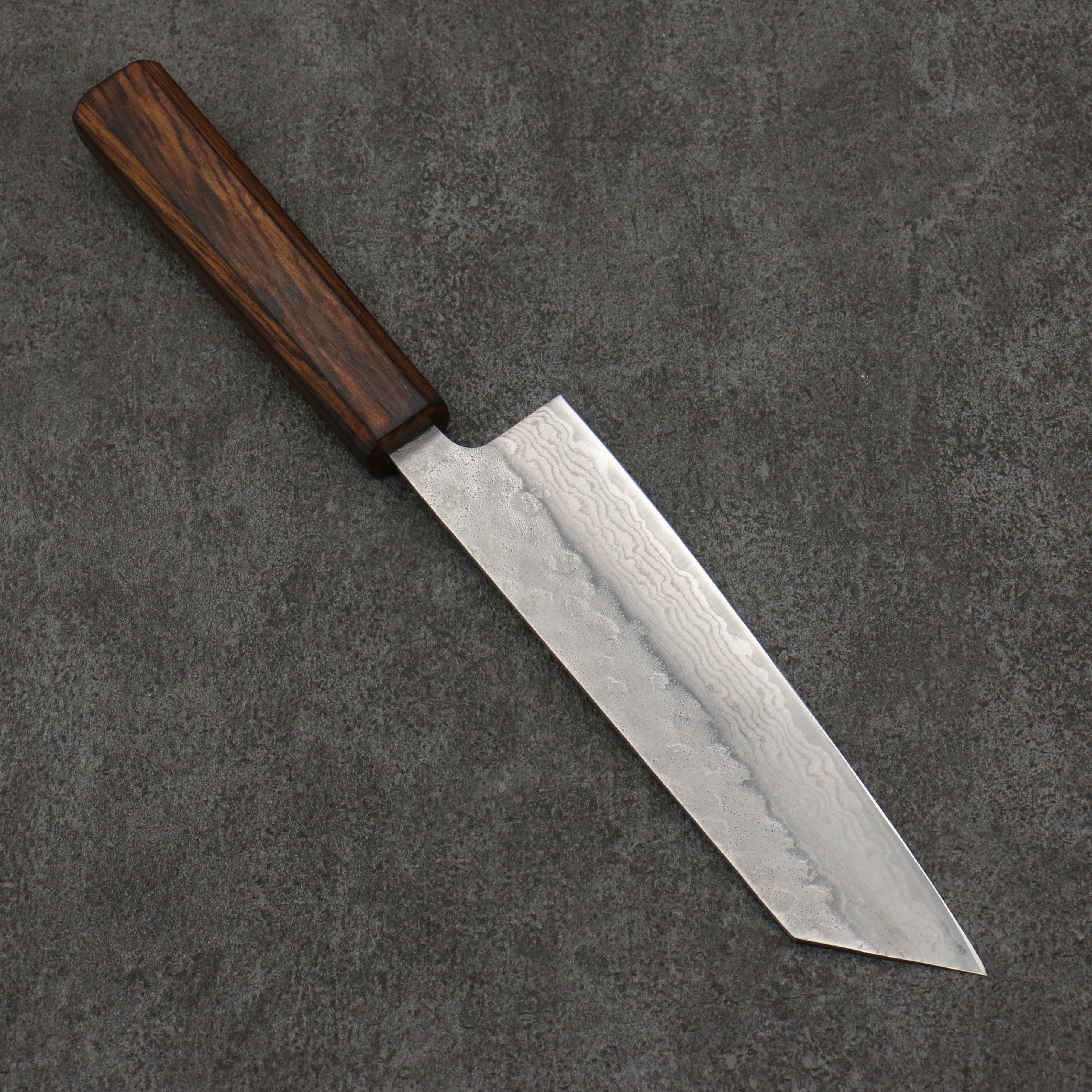 Seisuke Stainless Steel 440C Hammered Damascus Bunka 170mm Oak Handle - Seisuke Knife