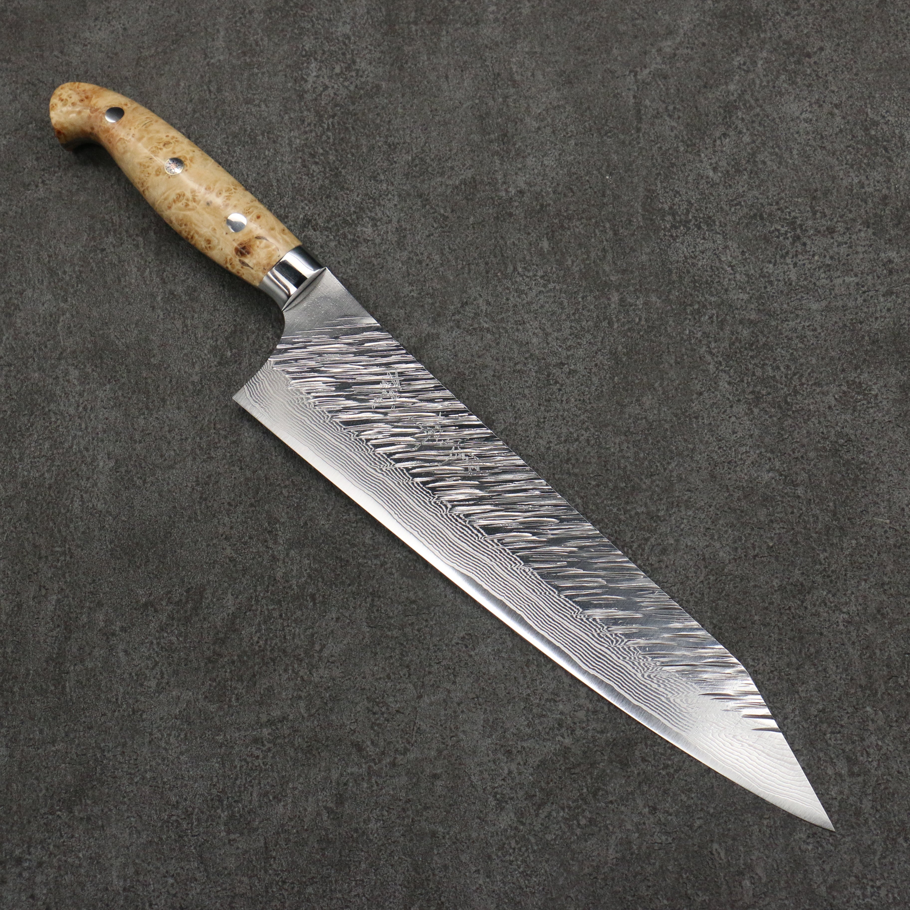 Yu Kurosaki Fujin SG2 Hammered Damascus Kiritsuke Gyuto 240mm White Maple Handle - Seisuke Knife
