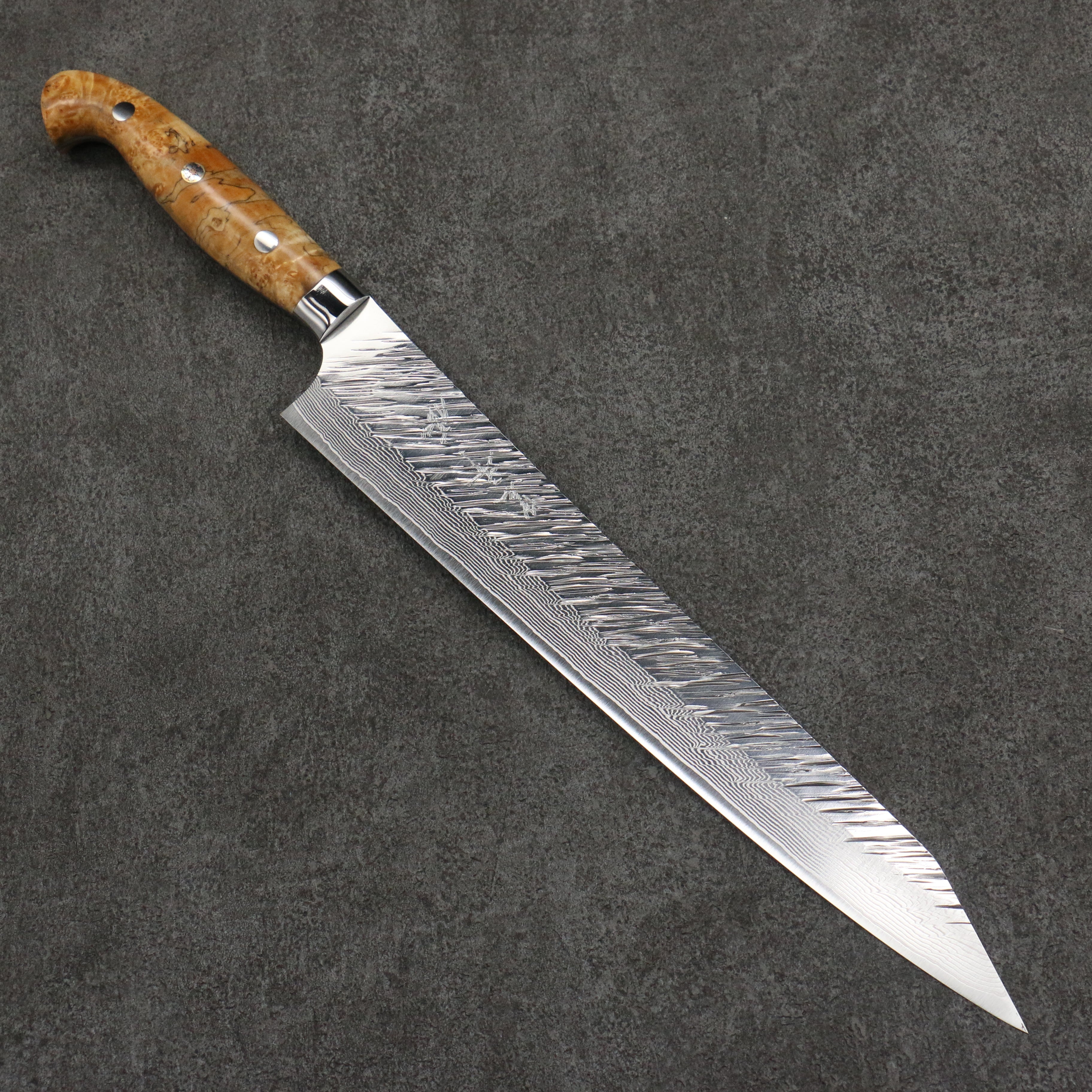 Yu Kurosaki Fujin SG2 Hammered Damascus Kiritsuke Sujihiki 270mm White Maple Handle - Seisuke Knife