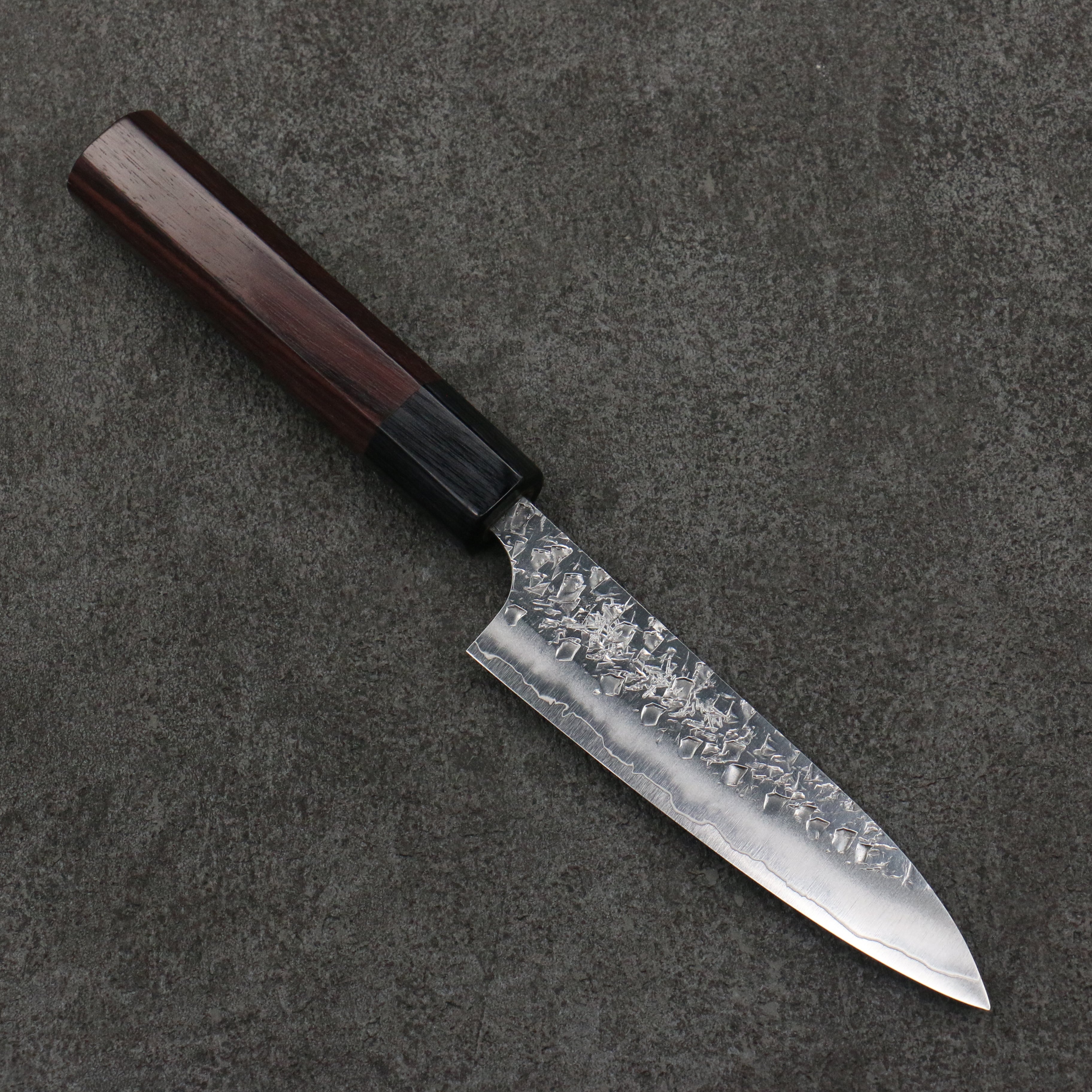 Yu Kurosaki Shizuku SG2 Hammered Petty-Utility 120mm Rosewood (Ferrule: Black Pakka Wood) Handle - Seisuke Knife