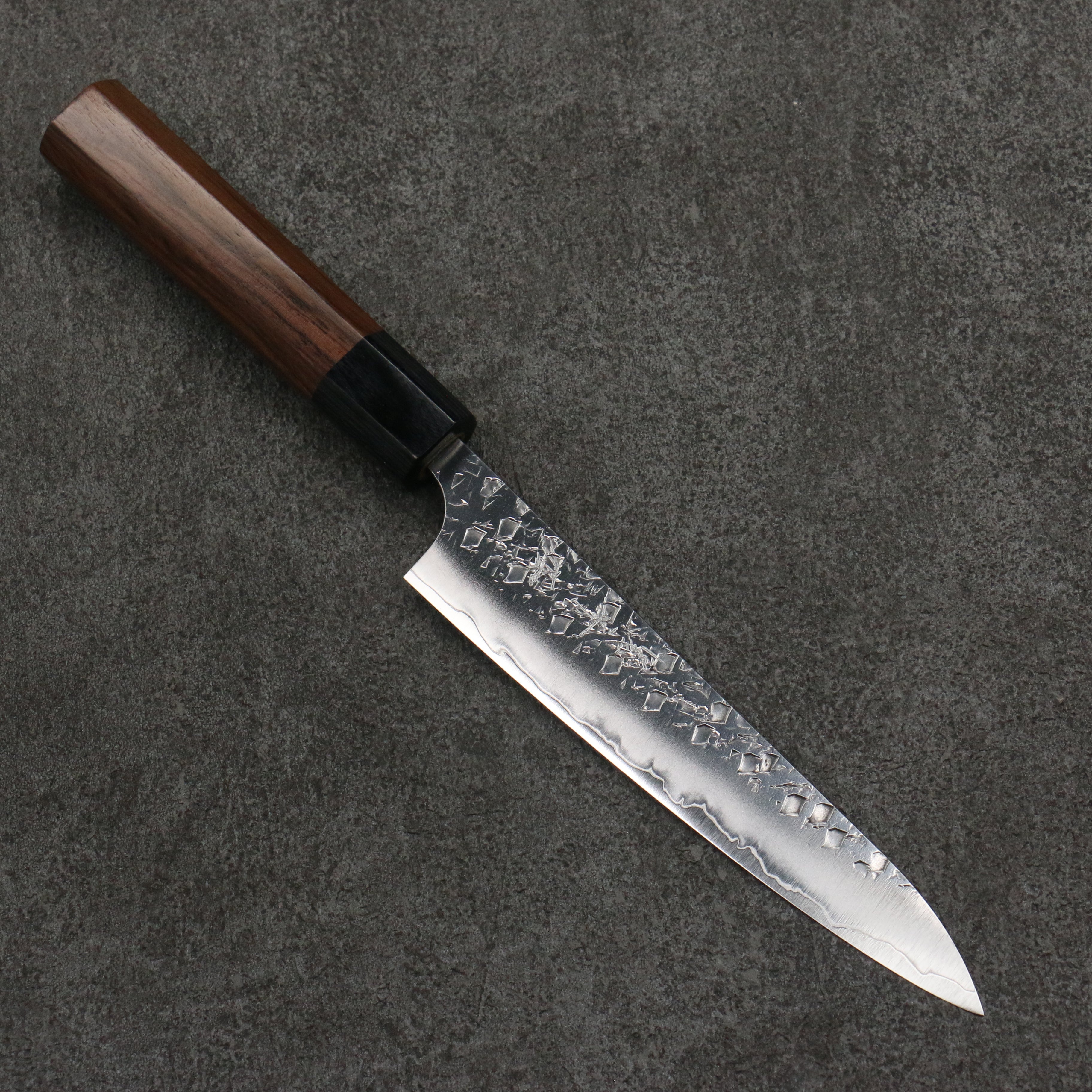 Yu Kurosaki Shizuku SG2 Hammered Petty-Utility 150mm Rosewood (Ferrule: Black Pakka Wood) Handle - Seisuke Knife