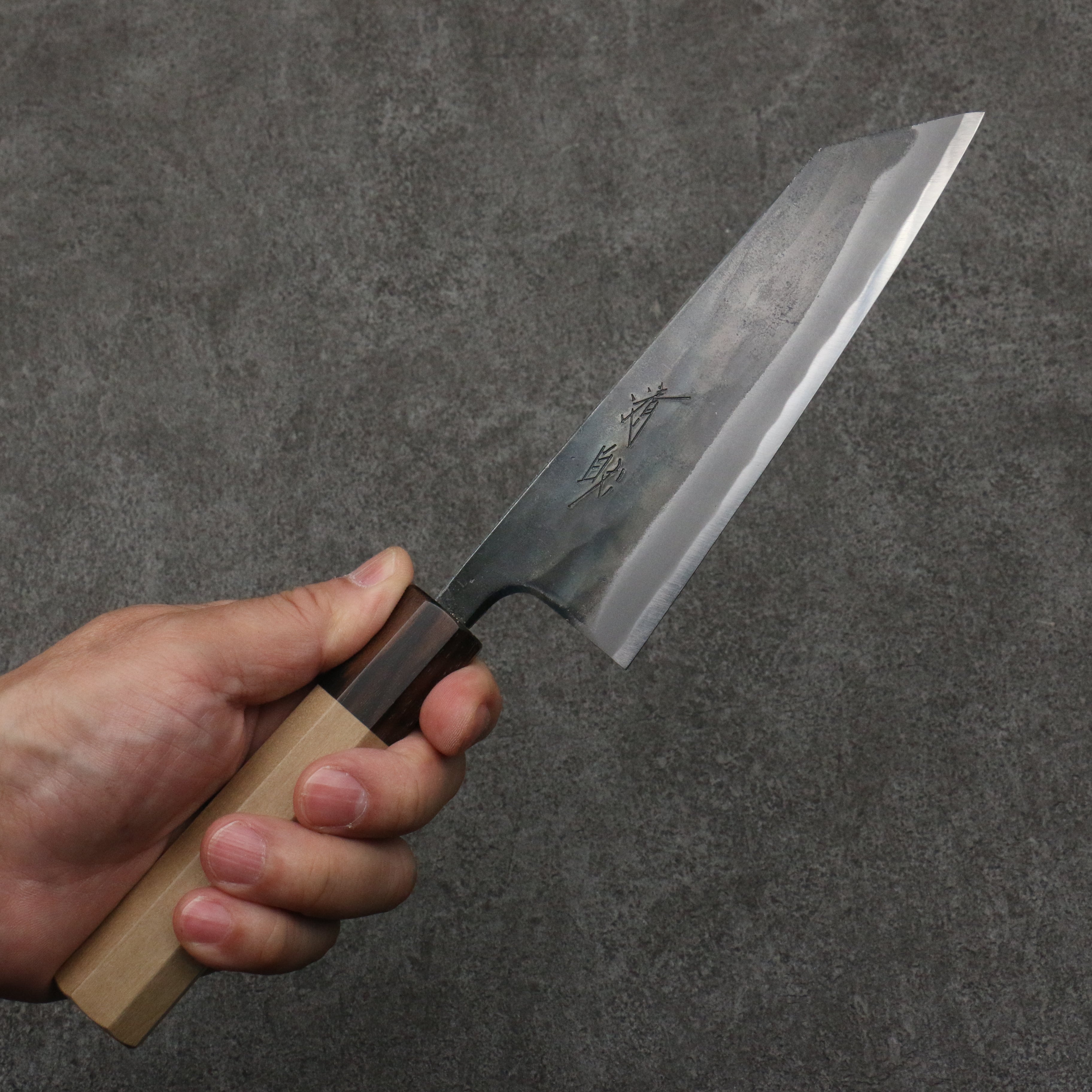 Seisuke Blue Super Black Finished Small Bunka 150mm Magnolia (Ferrule: Ebony) Handle - Seisuke Knife