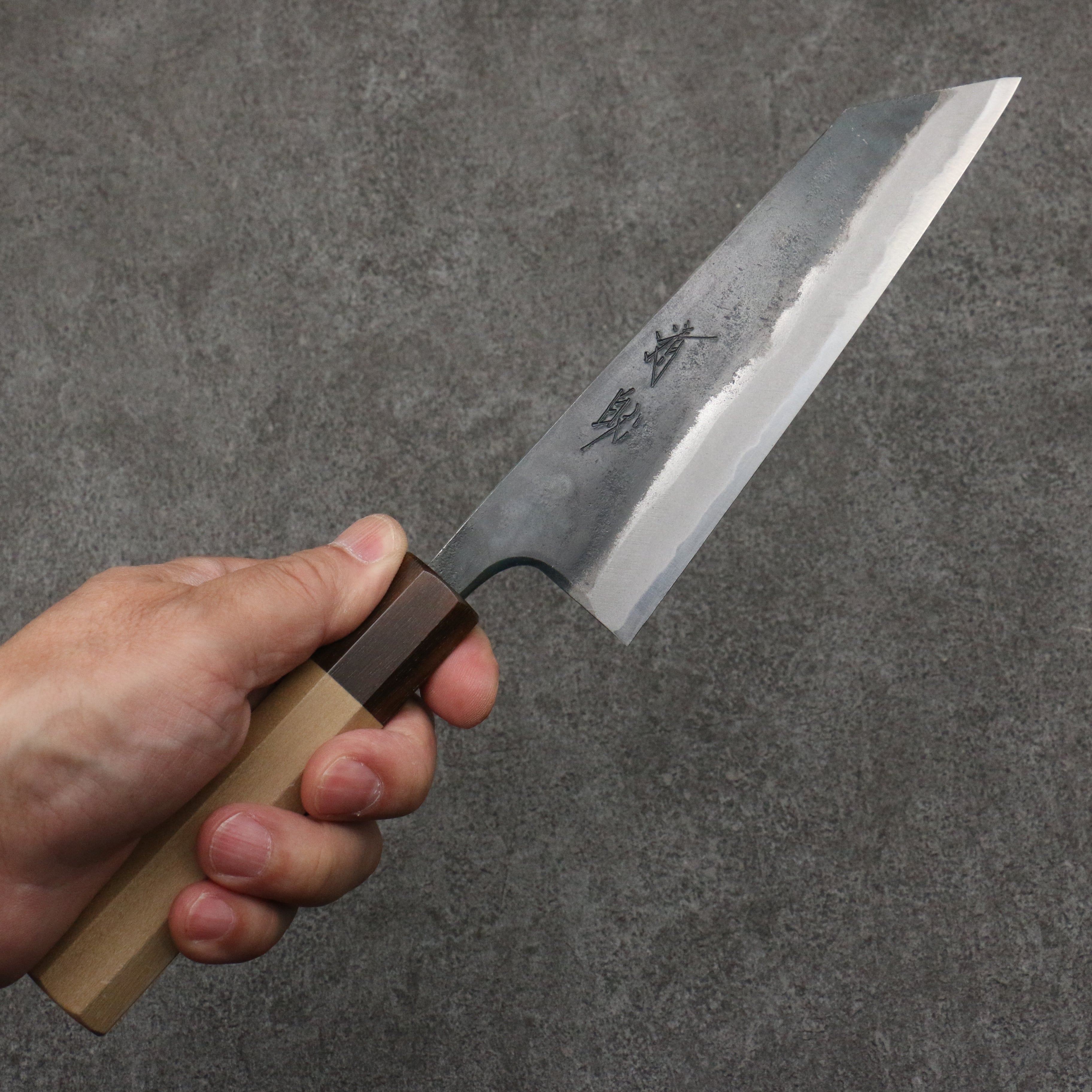 Seisuke Blue Steel No.1 Black Finished Small Bunka 150mm Magnolia (Ferrule: Ebony) Handle - Seisuke Knife