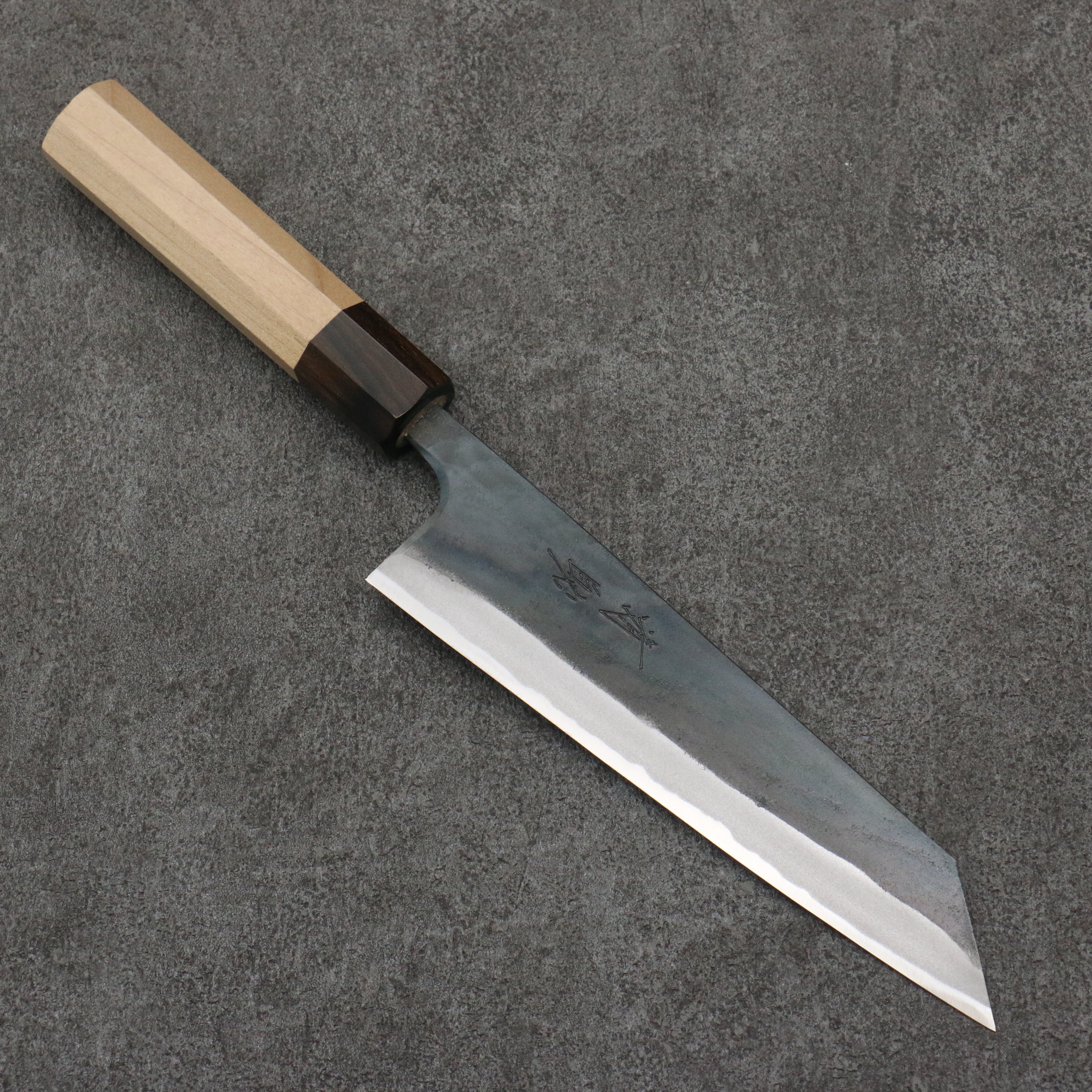 Seisuke Blue Steel No.1 Black Finished Bunka 180mm Magnolia (Ferrule: Ebony) Handle - Seisuke Knife