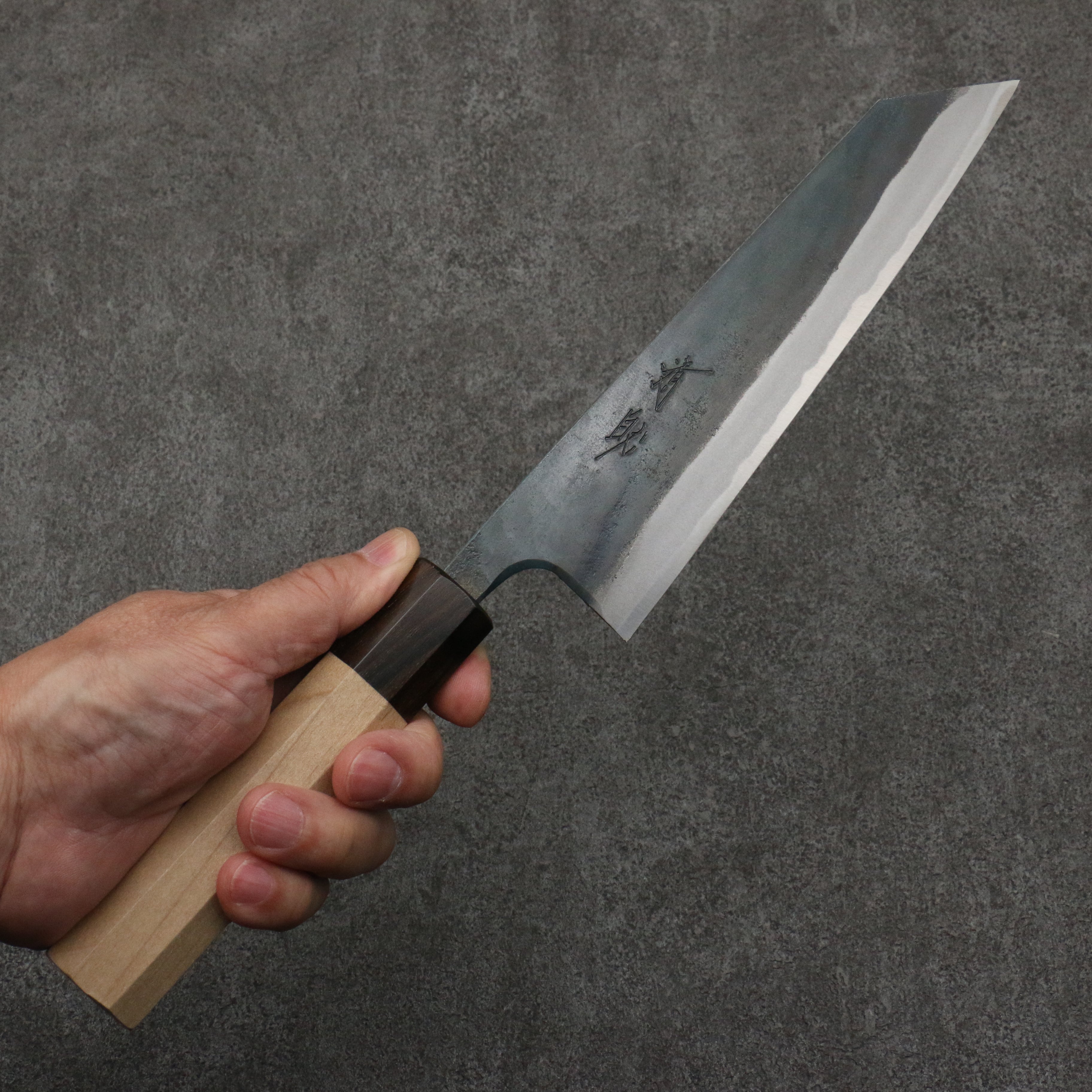 Seisuke Blue Steel No.1 Black Finished Bunka 180mm Magnolia (Ferrule: Ebony) Handle - Seisuke Knife