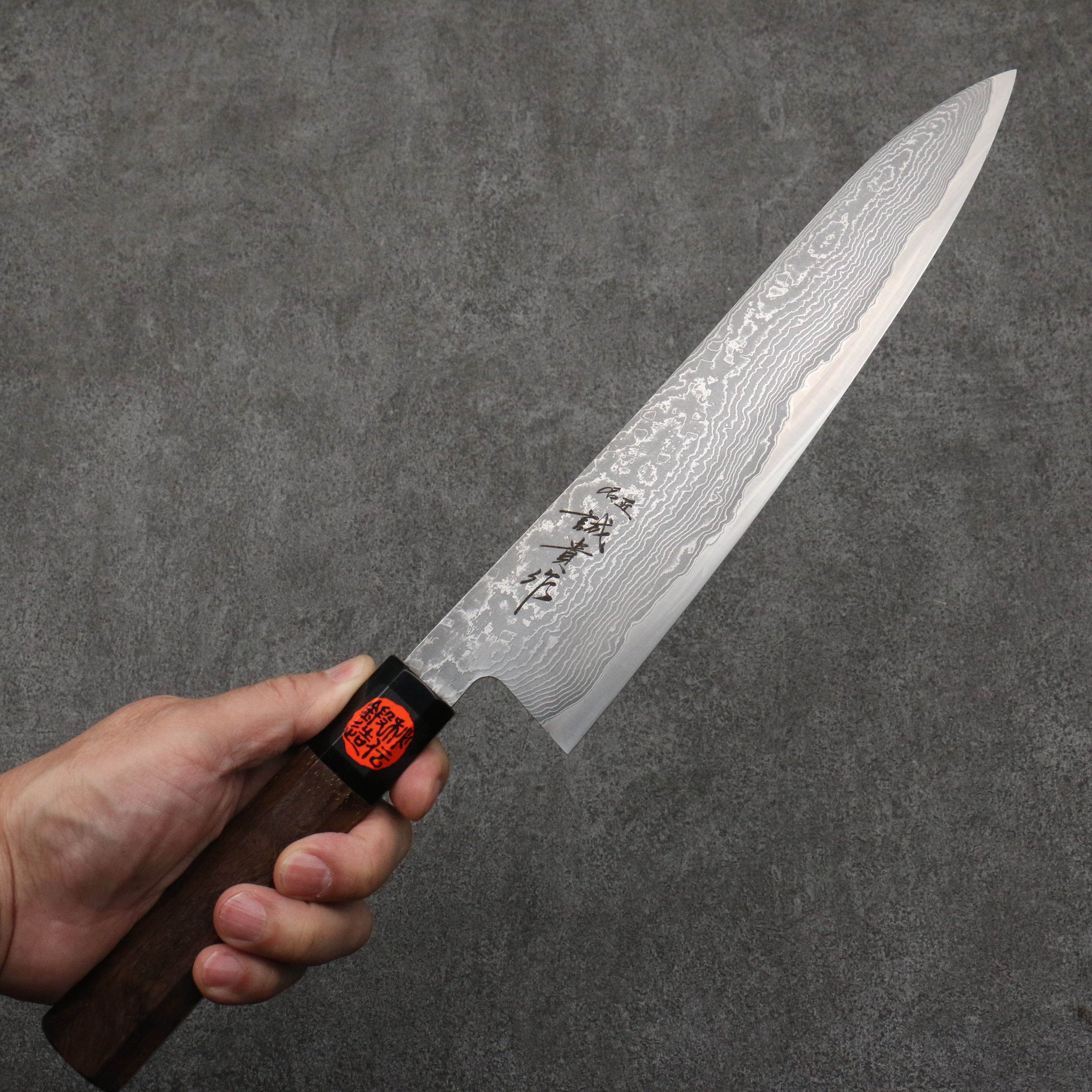 Shigeki Tanaka Harukaze SG2 Damascus Gyuto 240mm Walnut Handle - Seisuke Knife
