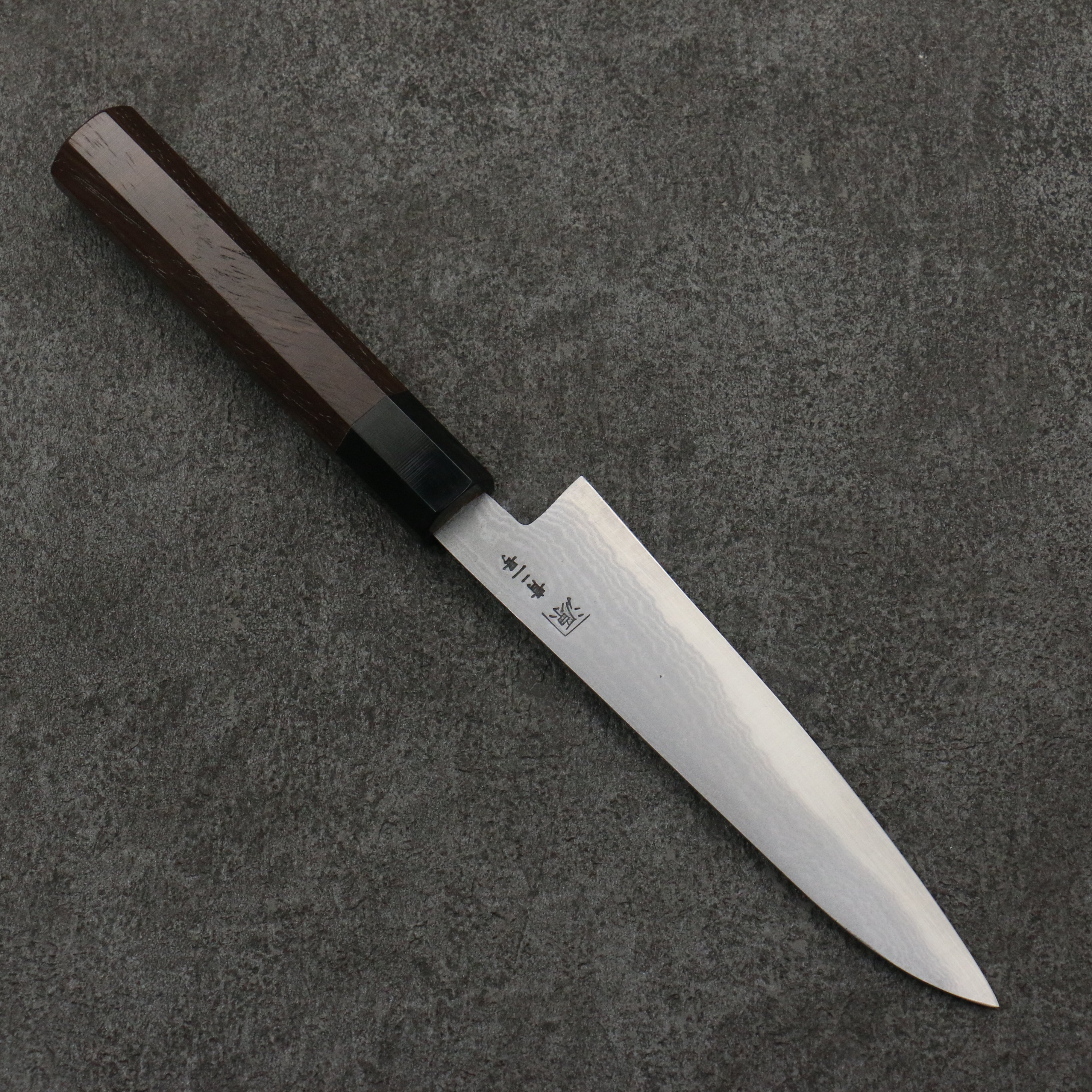 Shigeki Tanaka Blue Steel No.2 Damascus Petty-Utility 135mm Walnut Handle - Seisuke Knife