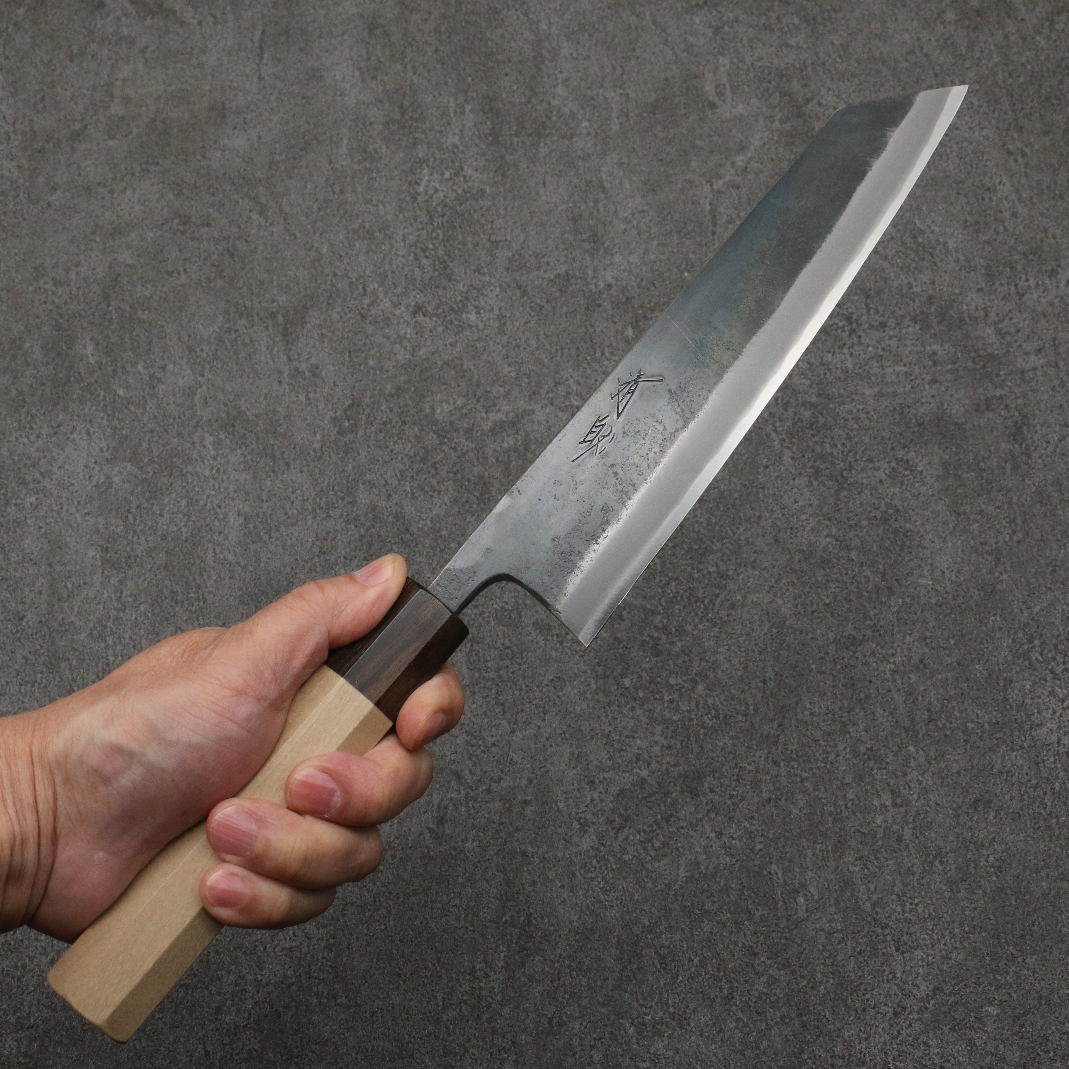 Seisuke Blue Super Black Finished Kiritsuke Gyuto 210mm Magnolia (Ferrule: Ebony) Handle - Seisuke Knife